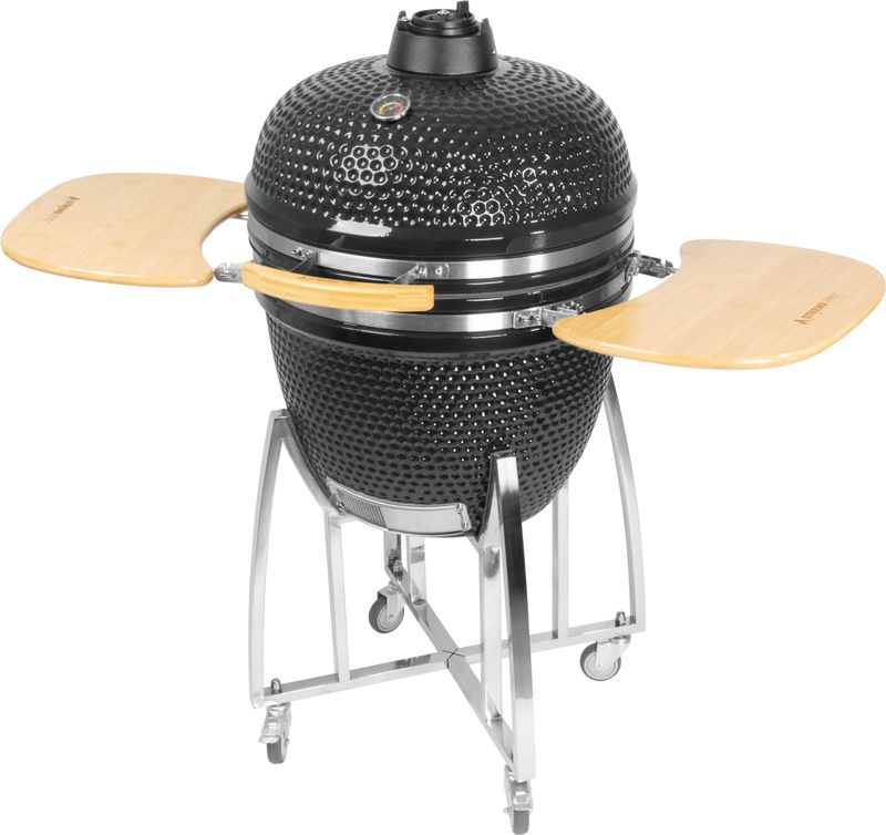 Grătar ceramic Strend Pro Kamado Egg 23 inch, negru, cu termometru