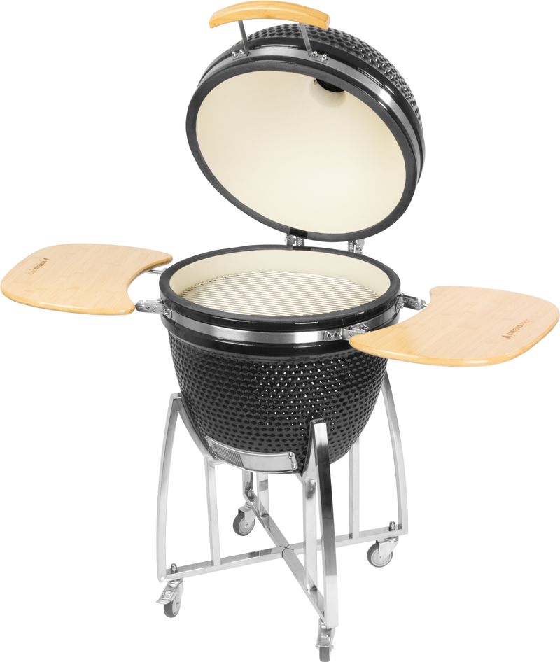 Grătar ceramic Strend Pro Kamado Egg 23 inch, negru, cu termometru