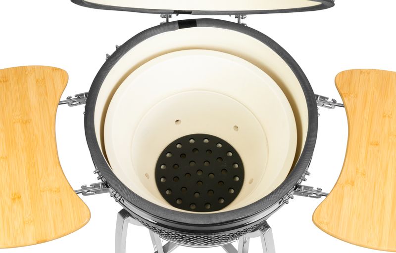 Grătar ceramic Strend Pro Kamado Egg 23 inch, negru, cu termometru