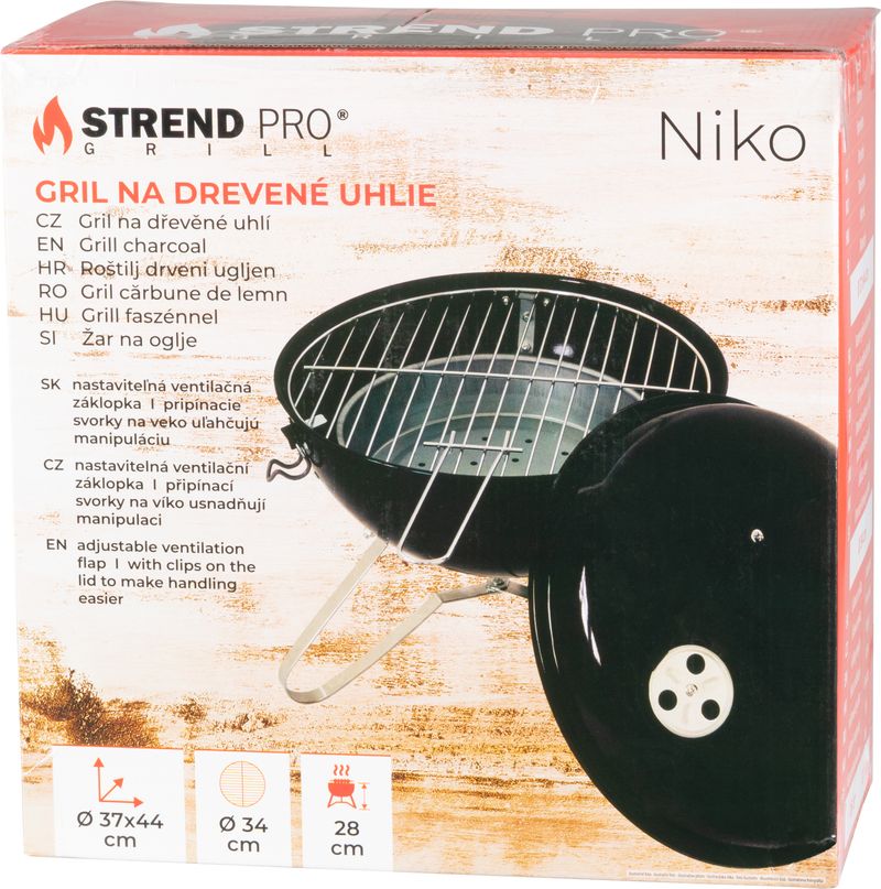 Grătar BBQ pe cărbuni Strend Pro Niko, compact, 37x43 cm