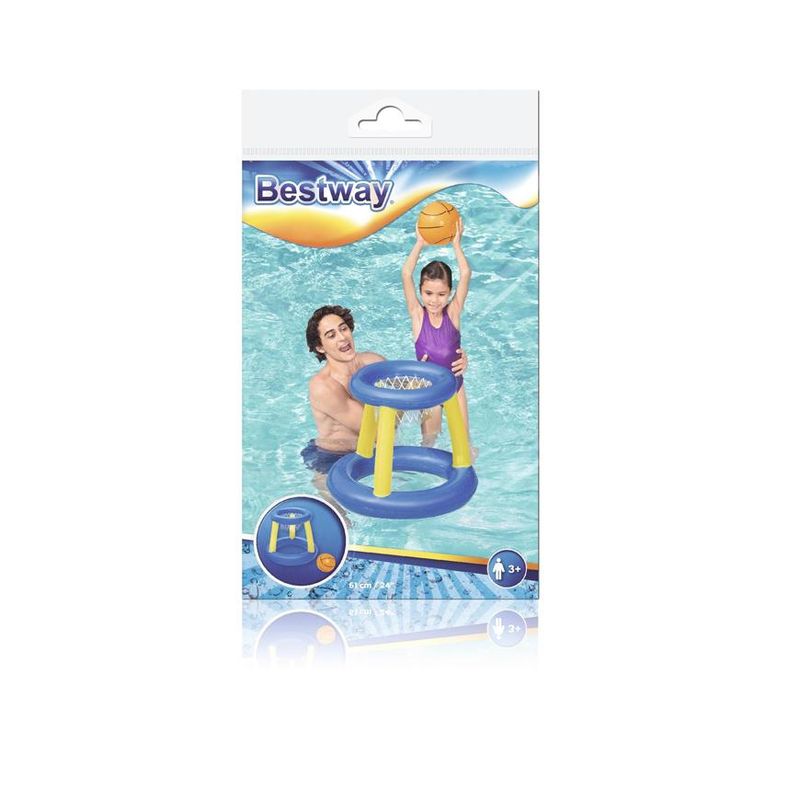 Cos de baschet gonflabil Bestway Splash 'N' Hoop cu minge, 61x61 cm