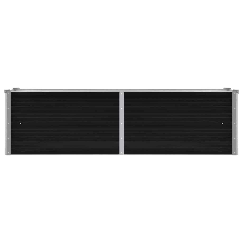 Strat Inaltat de Gradina pentru Flori tip Jardiniera 160x40x45 cm, Metal Galvanizat Gri Antracit