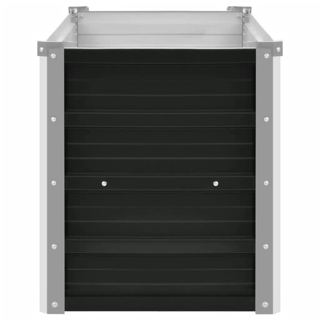 Strat Inaltat de Gradina pentru Flori tip Jardiniera 160x40x45 cm, Metal Galvanizat Gri Antracit