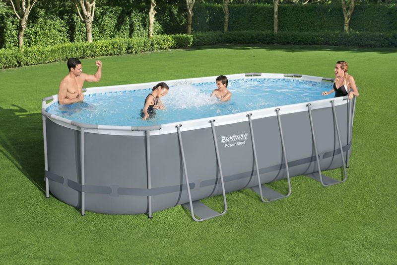 Piscină supraterană Bestway Power Steel cu filtru, scară și prelată 549x274x122 cm