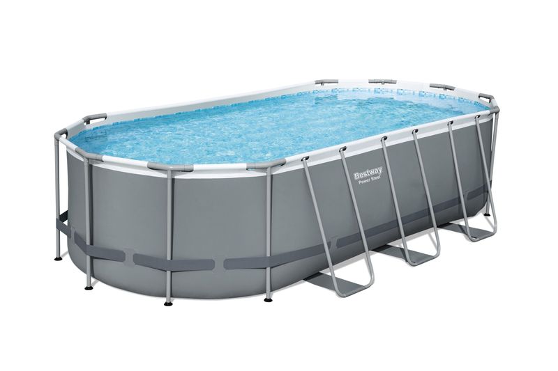 Piscină supraterană Bestway Power Steel cu filtru, scară și prelată 549x274x122 cm