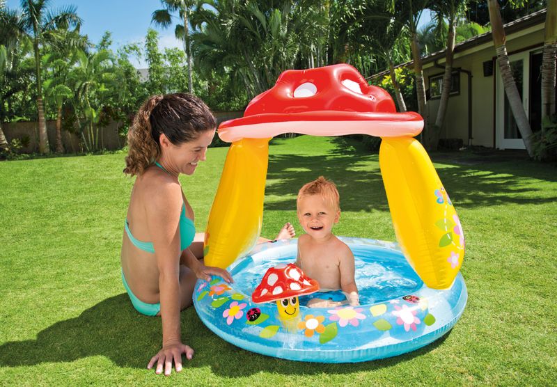 Piscină gonflabilă pentru copii Intex Mushroom cu acoperiș, 102x89 cm