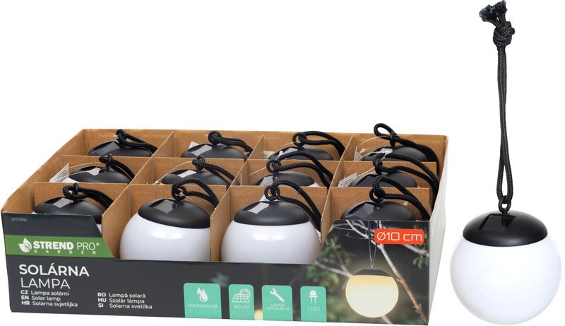 Lampa solara glob LED 10 cm pentru gradina si terasa Strend Pro