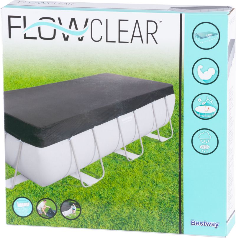 Prelată pentru piscină Bestway FlowClear 412x201 cm, protecție eficientă
