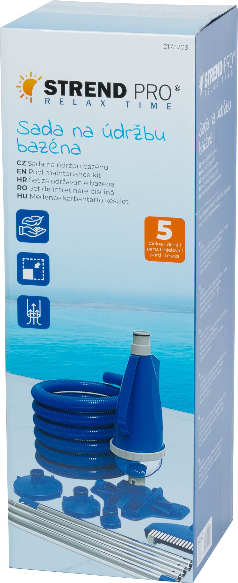 Kit pentru intretinere piscina Strend Pro Pool, 5 piese, cu aspirator