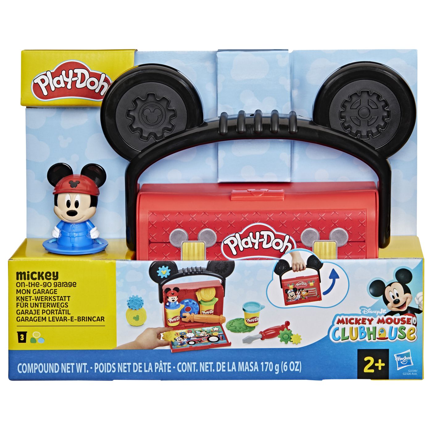 Set Play-Doh Disney Jr Mickey Mouse Garaj Portabil cu Plastilina