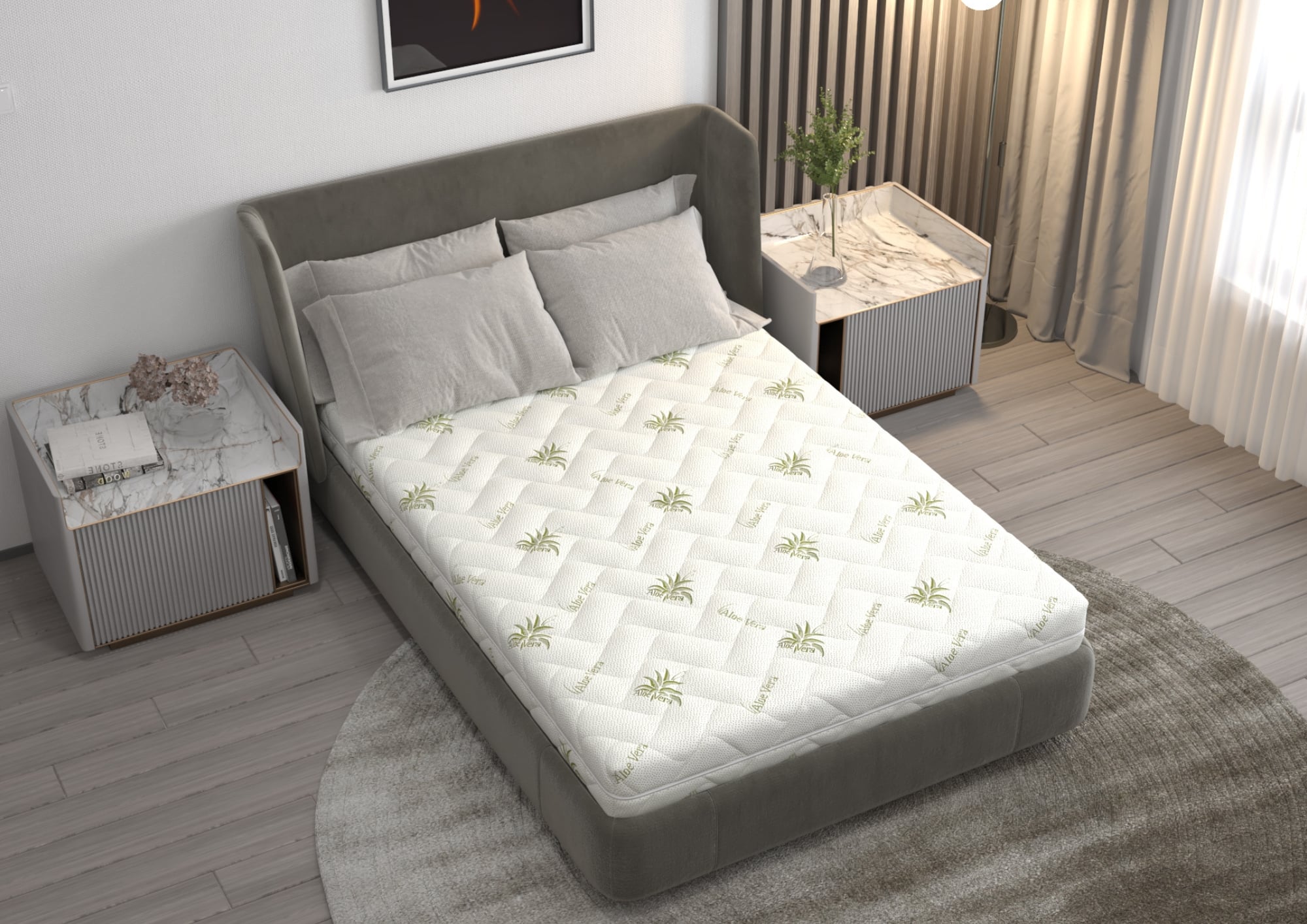 Saltea ortopedică Somnart FermiMax Aloe Vera 140x200, 15 cm, extra fermă