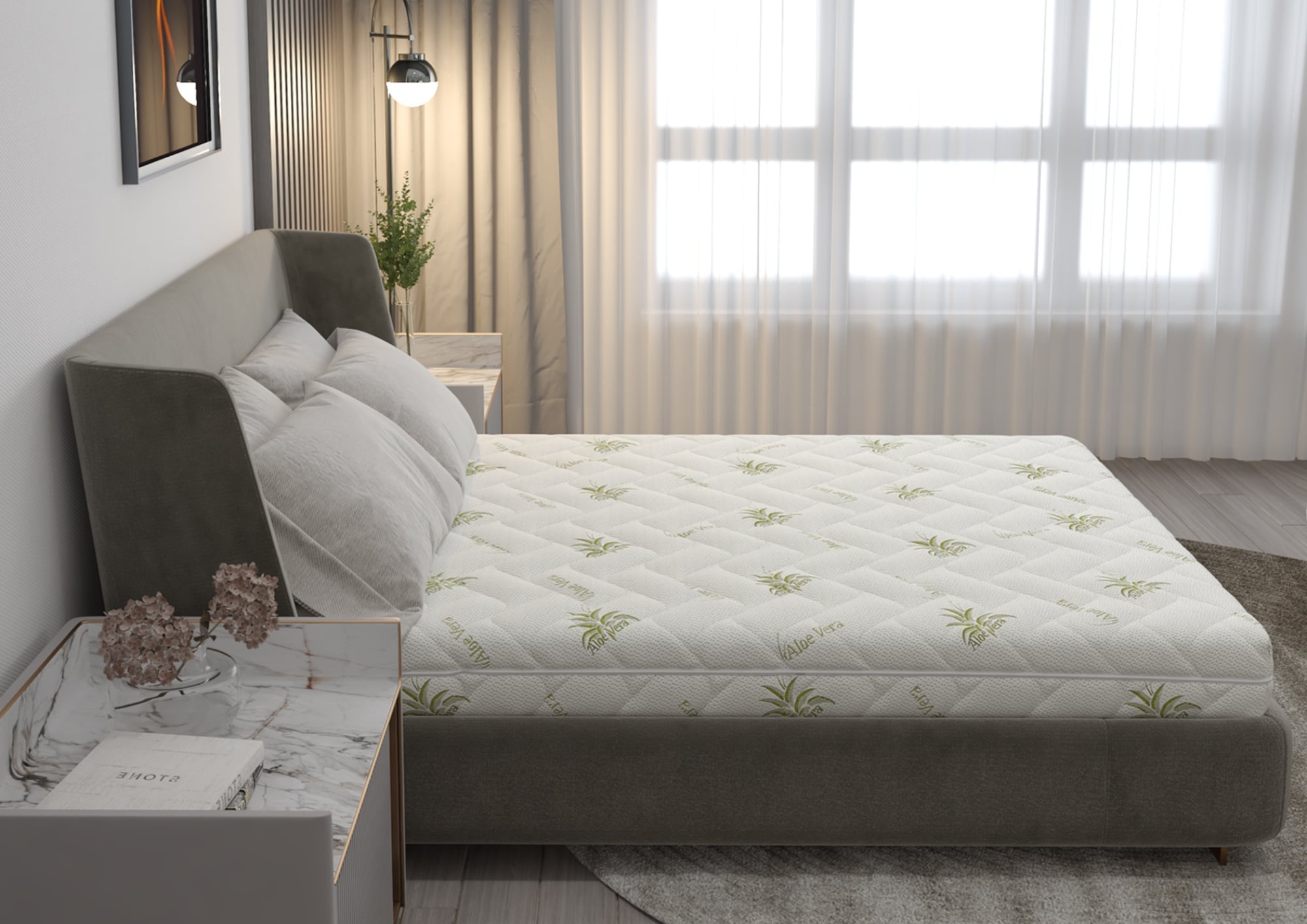 Saltea ortopedică Somnart FermiMax Aloe Vera 140x200, 15 cm, extra fermă