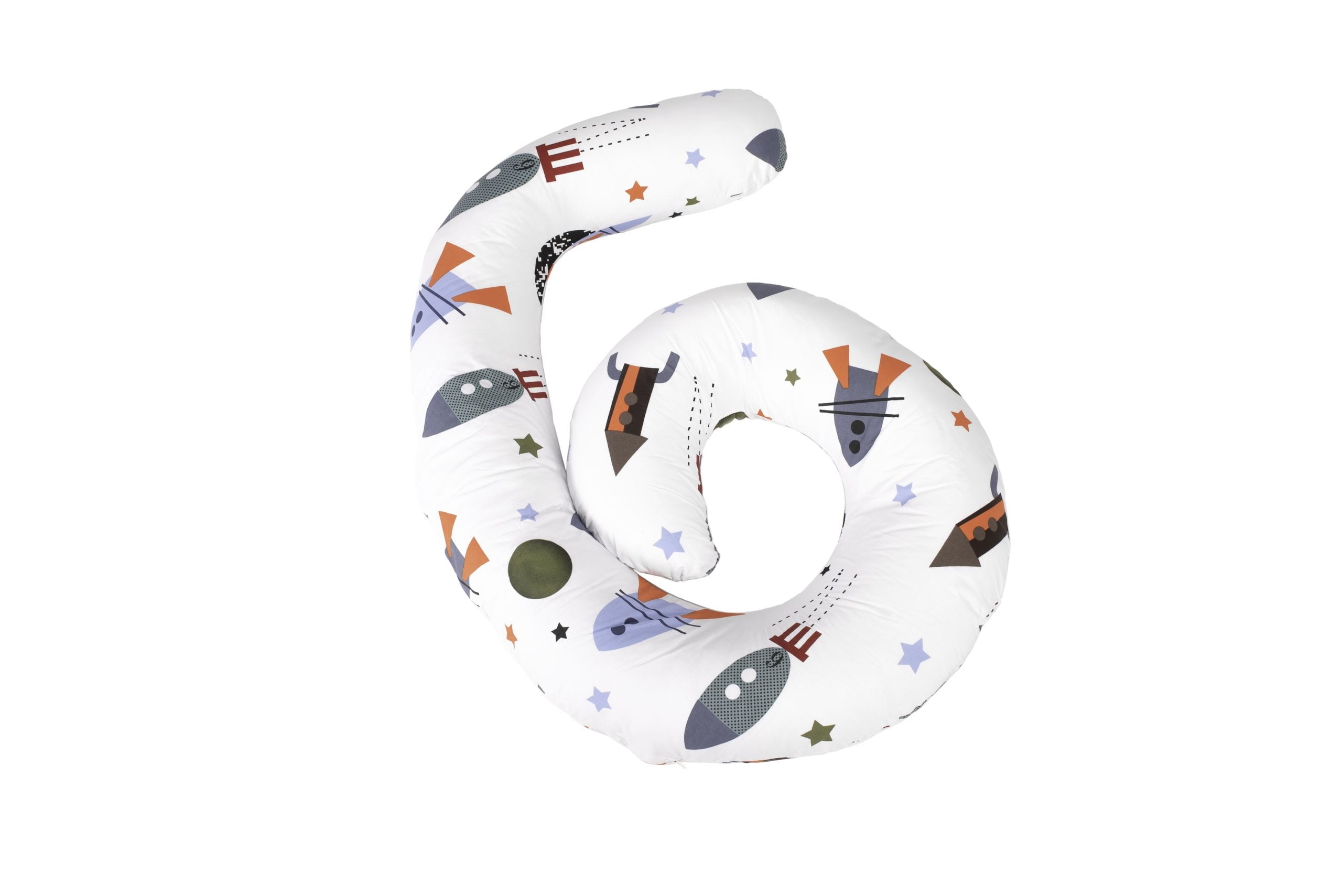 Pernă de corp pentru dormit lateral, formă C, 290x60 cm, Rachete