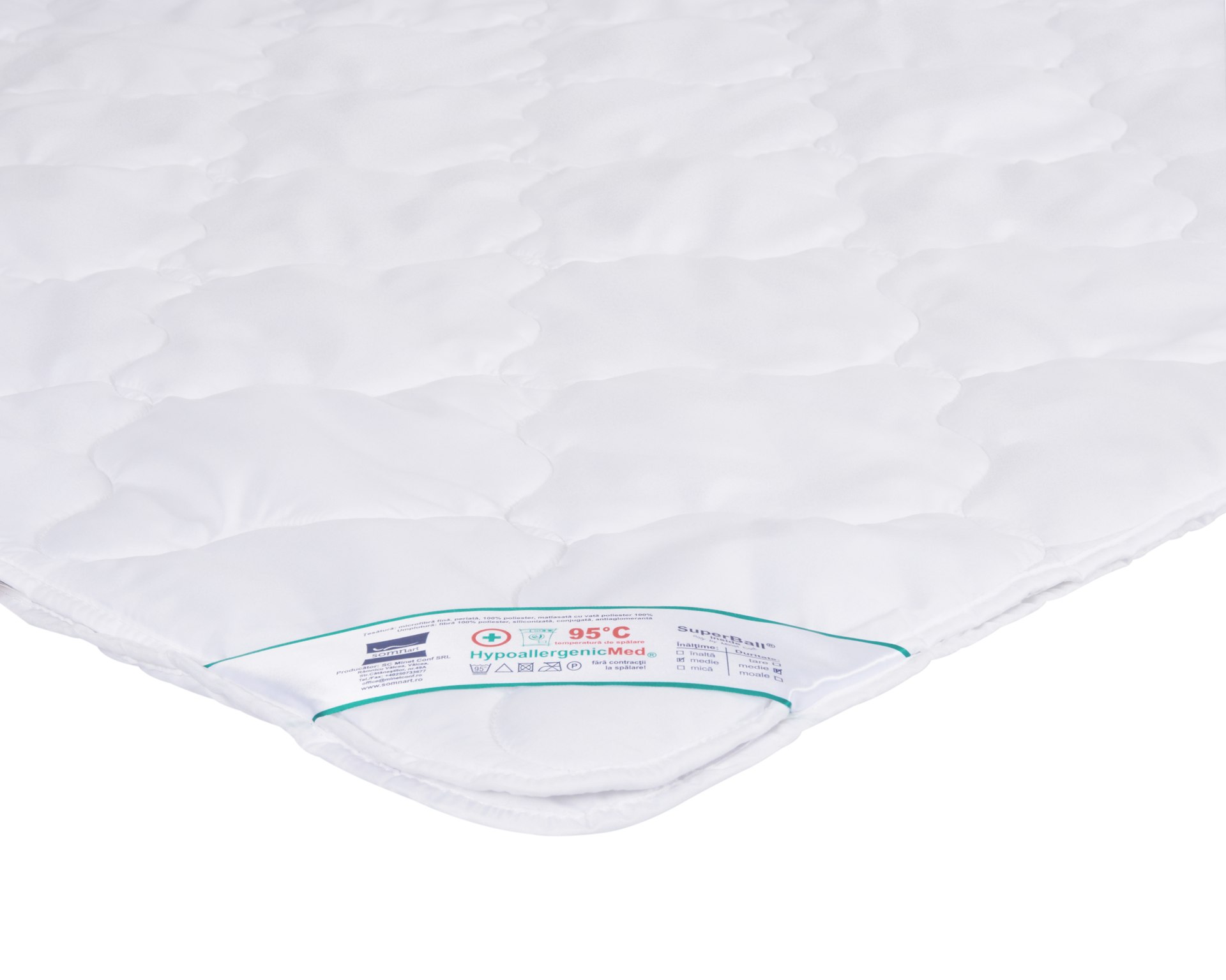 Pilota de vara Somnart HypoAllergenicMed, microfibra 140x200 cm, lavabila la 95°C