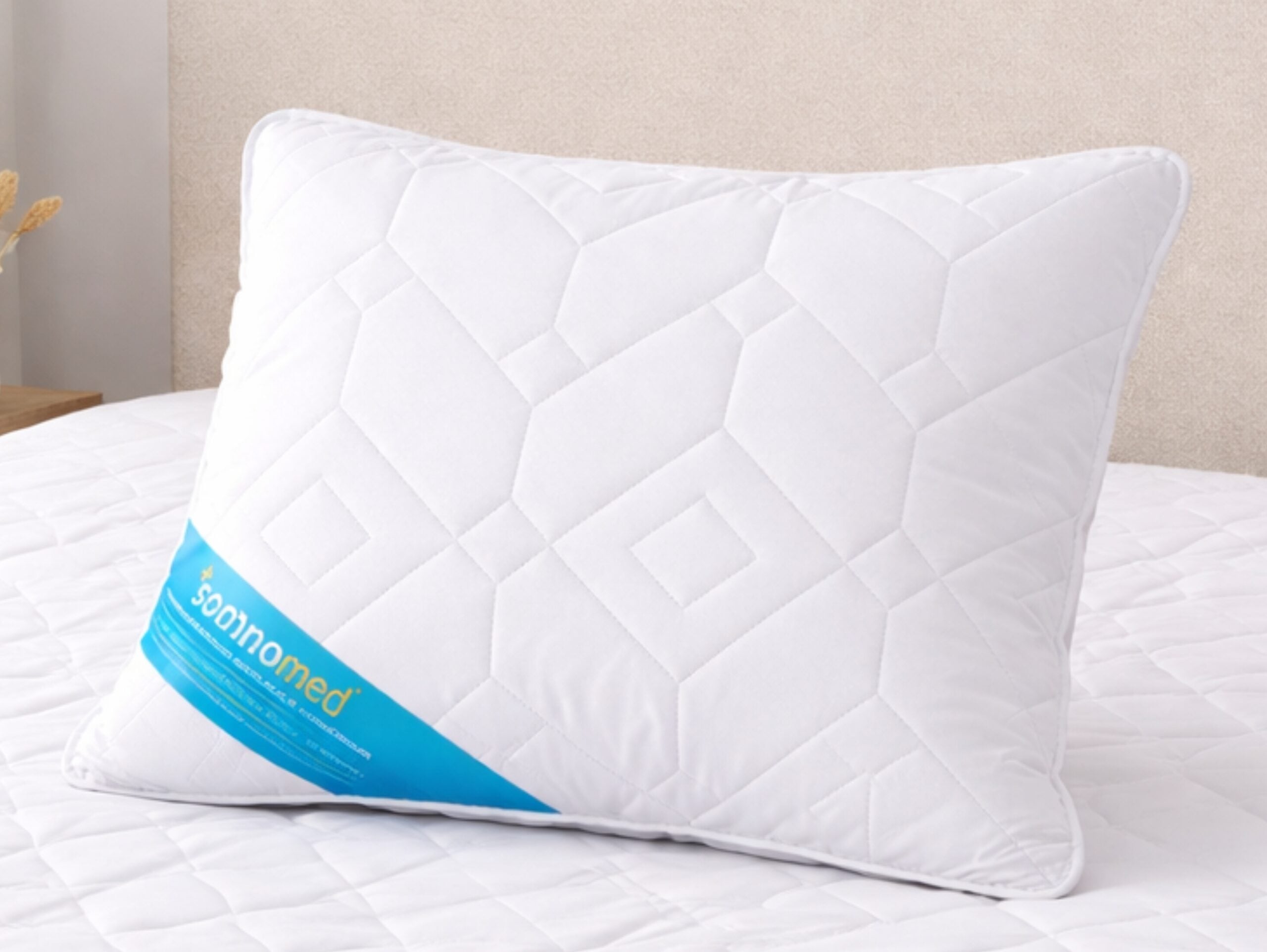 Set 2 perne Somnomed antimicrobiene, lavabile la 95°C, 70x70 cm