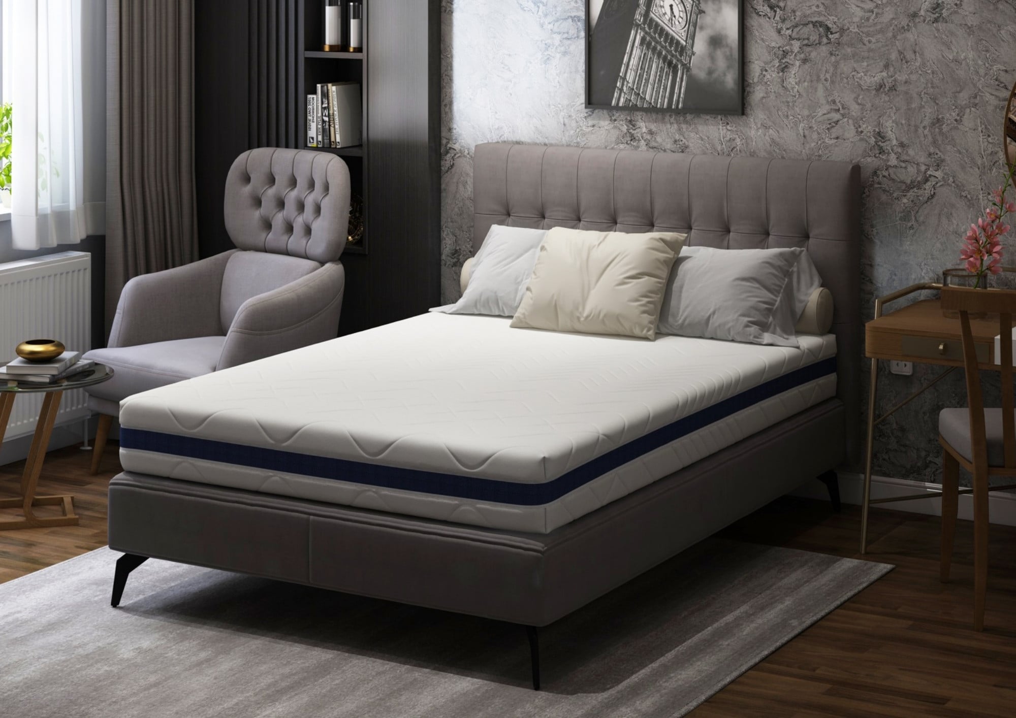 Saltea cu memorie Somnart Optimax 180x190 cm, 18 cm, fermitate medie