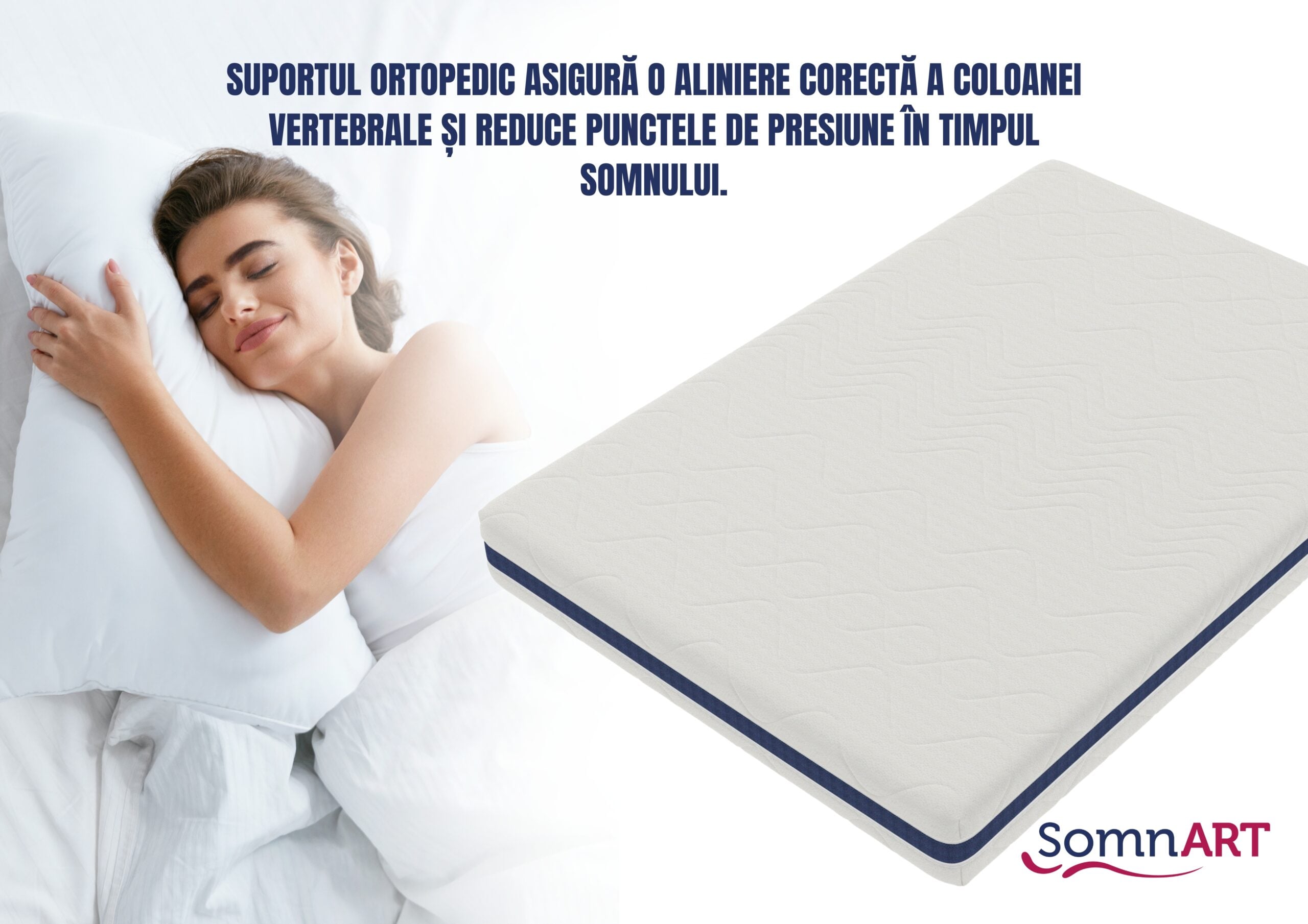 Saltea cu memorie Somnart Optimax 180x190 cm, 18 cm, fermitate medie