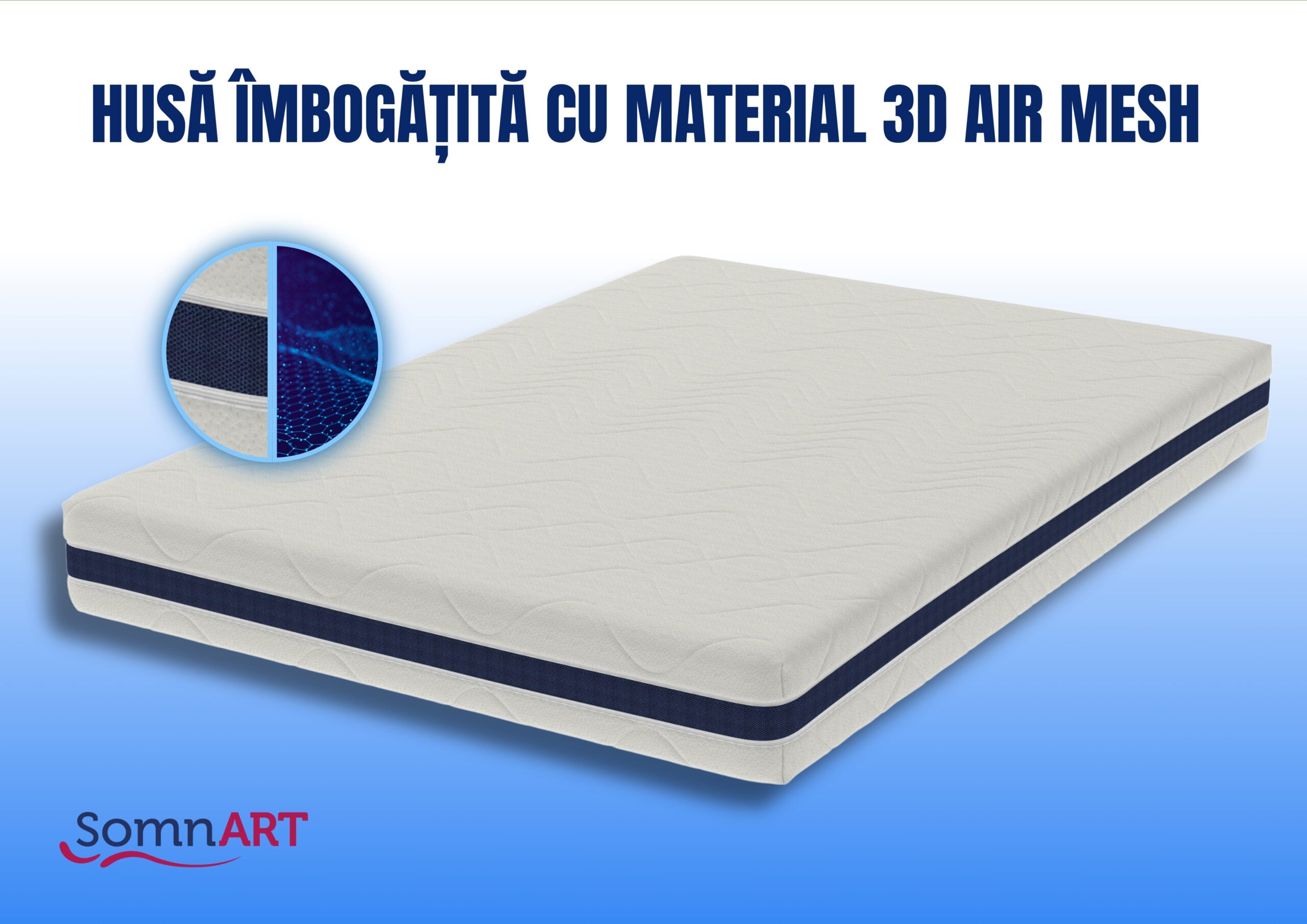 Saltea cu memorie Somnart Optimax 180x190 cm, 18 cm, fermitate medie