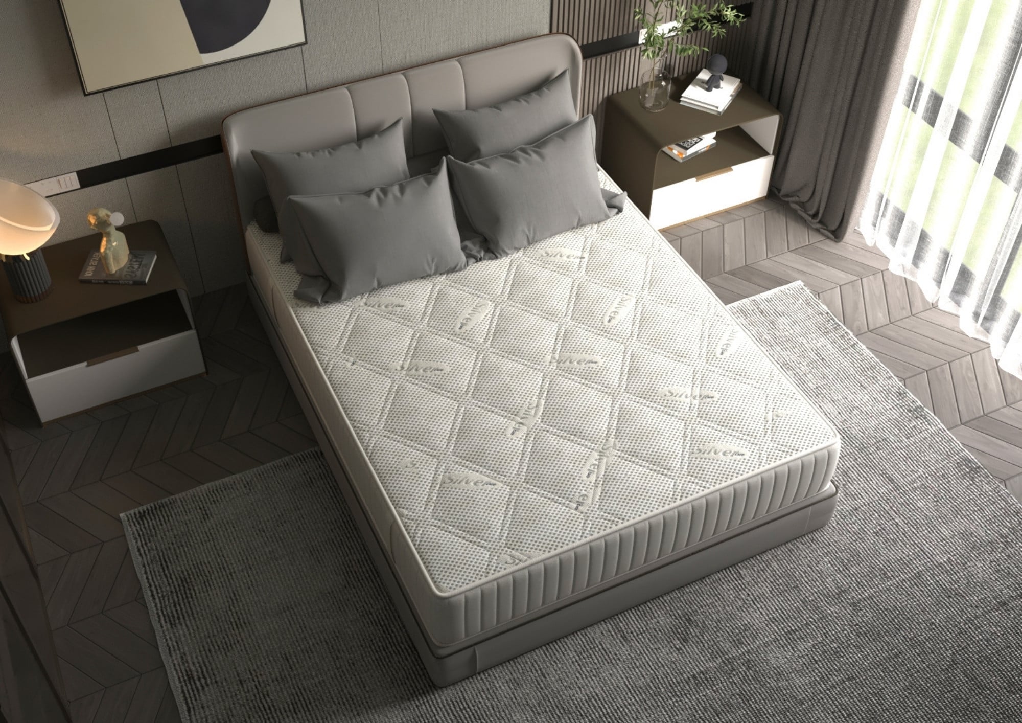 Saltea cu memorie Somnart Silver Relax 180x200 cm, 24 cm, fermitate medie