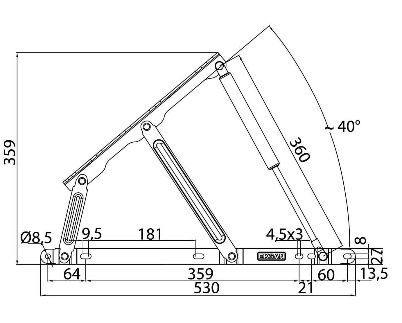 Sistem pneumatic pentru rabatarea somierei, saltele până la 160x200
