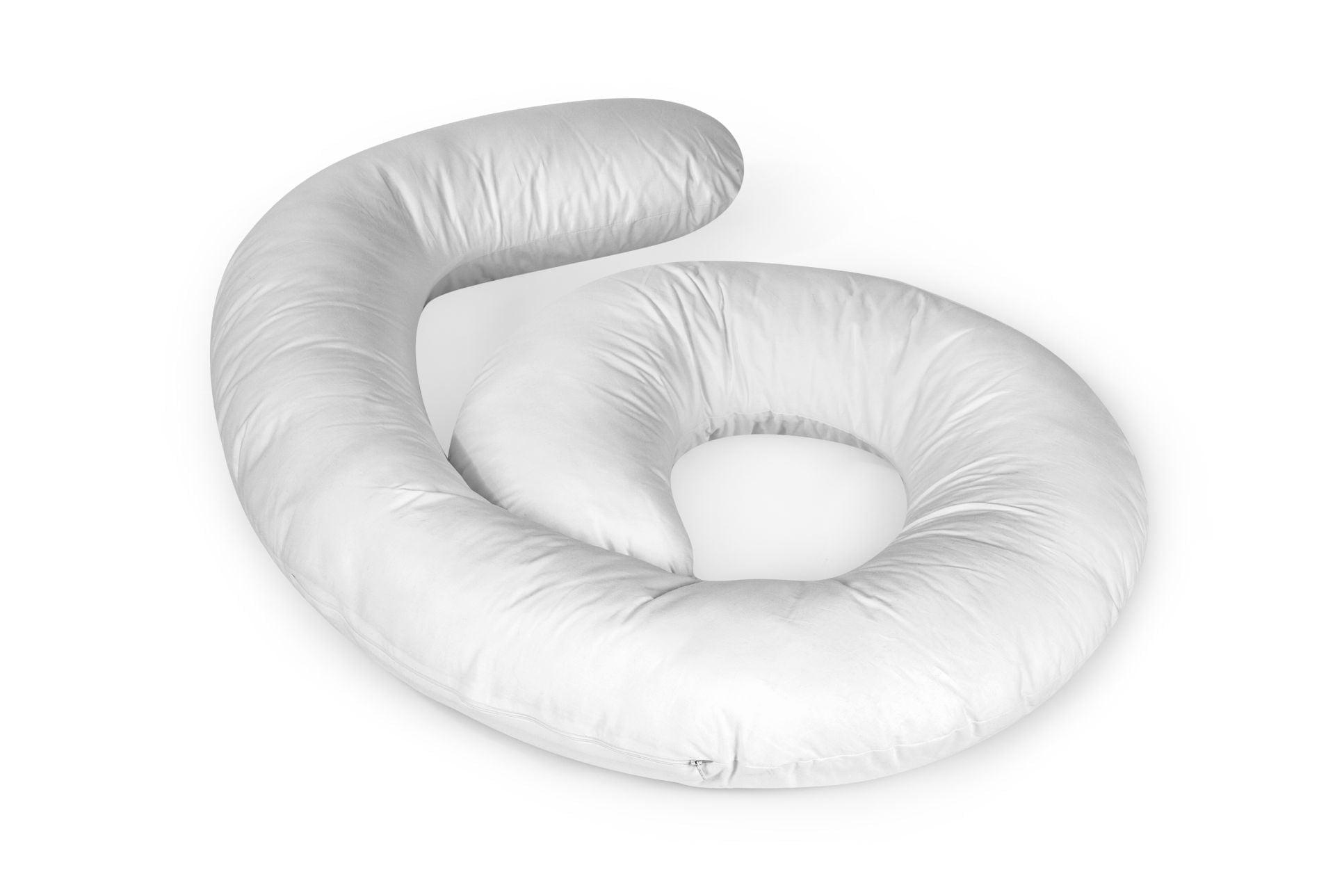 Husă adițională albă pentru pernă de corp litera C, 290x60 cm