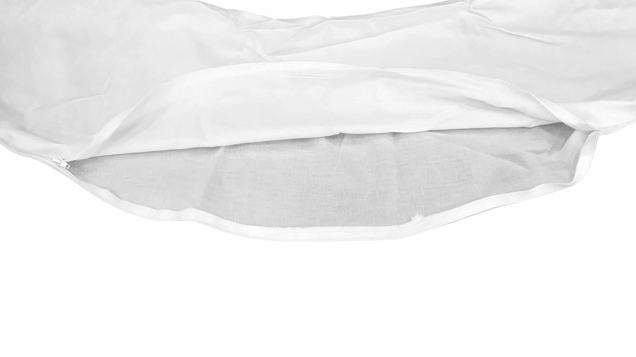 Husă adițională albă pentru pernă de corp litera C, 290x60 cm