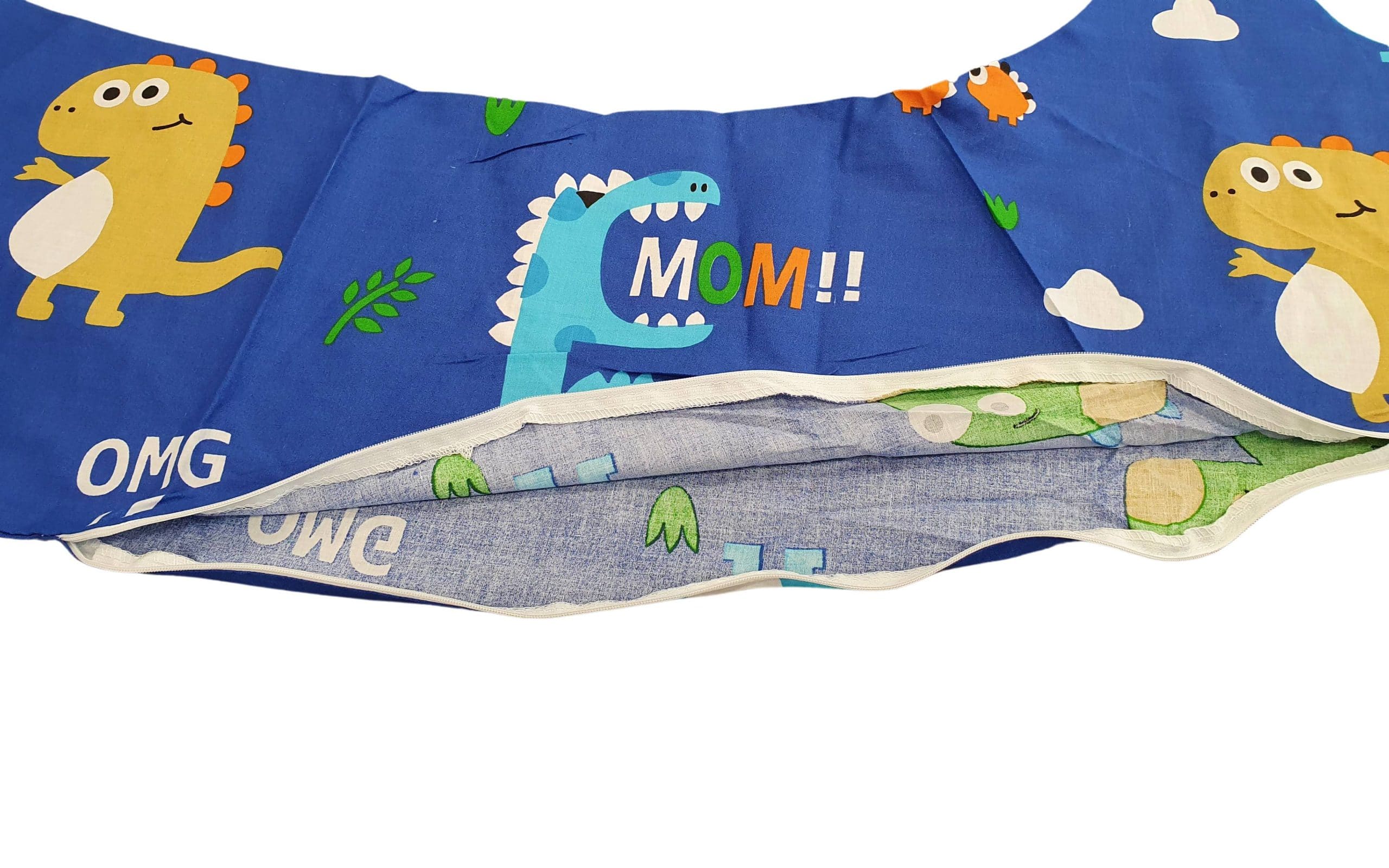 Husă suplimentară pentru pernă de corp de dormit lateral, Dinozauri, 290x60 cm