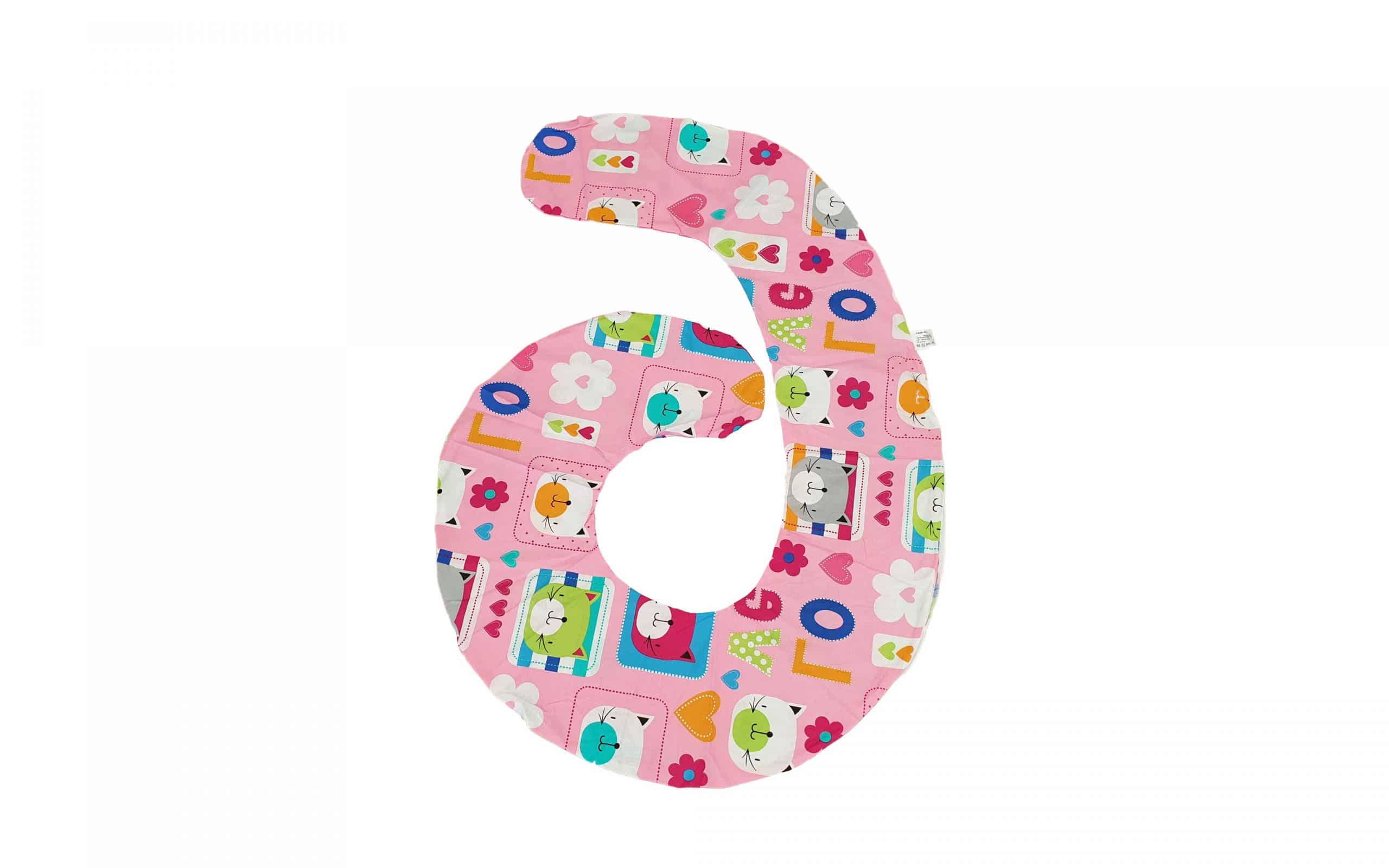 Husă suplimentară pentru pernă de corp dormit lateral, model Pisicuțe, 290x60 cm