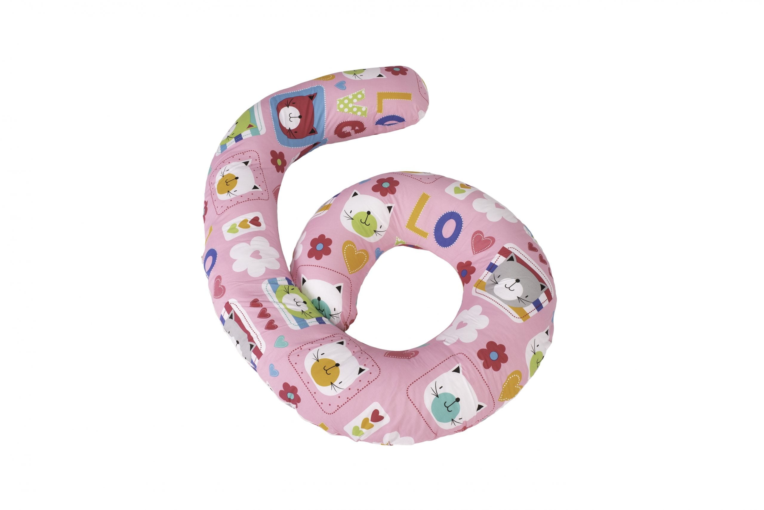 Husă suplimentară pentru pernă de corp dormit lateral, model Pisicuțe, 290x60 cm