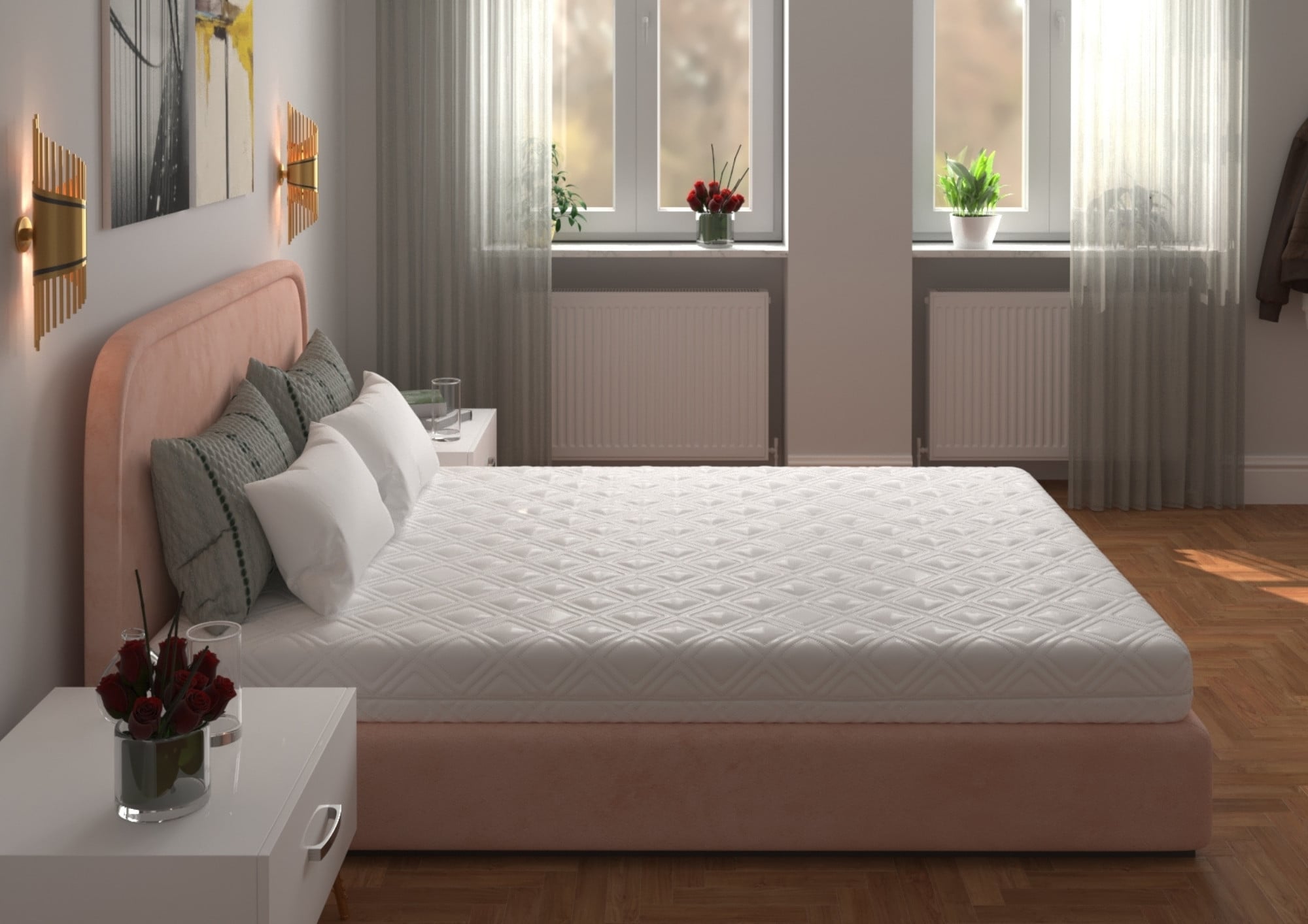 Saltea ortopedică SomnArt 90x200 cm, 17 cm, 7 zone, fermitate medie