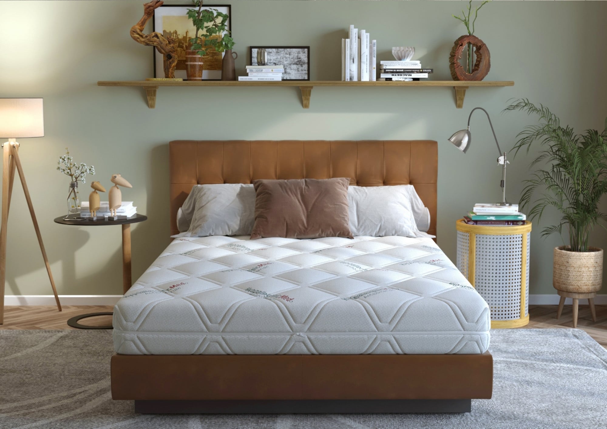 Saltea cu spuma poliuretanica Somnart HypoallergenicMed Antibacteria, 160x200, inaltime 18 cm, antibacterii, husa detasabila, fermitate medie