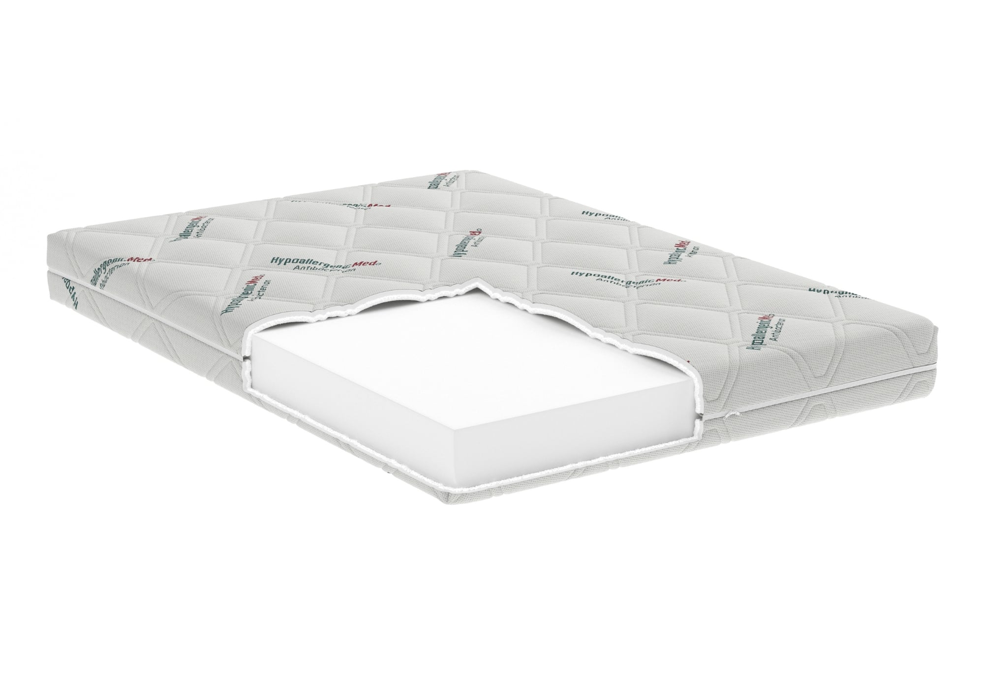 Saltea cu spuma poliuretanica Somnart HypoallergenicMed Antibacteria, 160x200, inaltime 18 cm, antibacterii, husa detasabila, fermitate medie