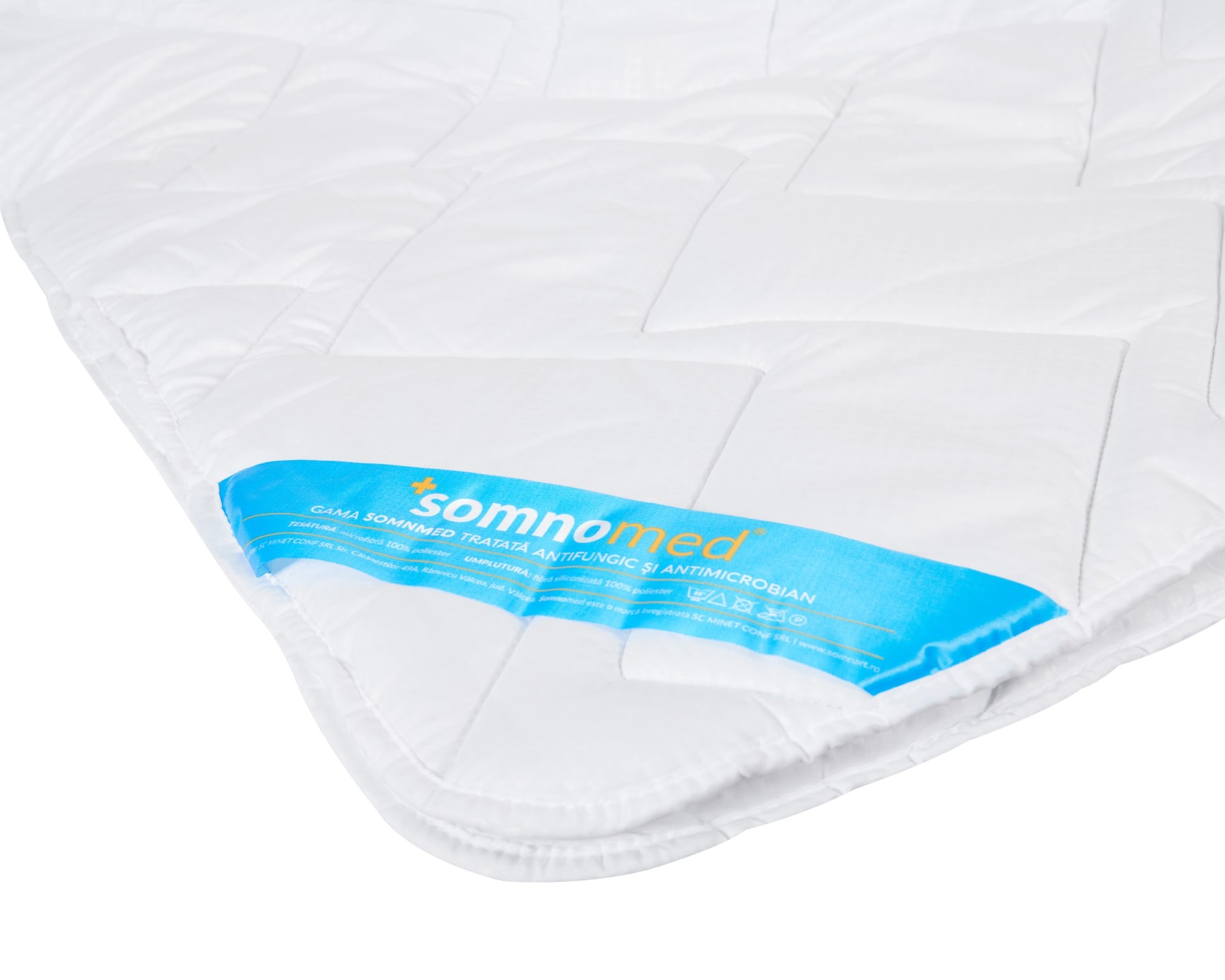 Pilota antiacarieni Somnomed 180x200, microfibra alba, 200 gsm