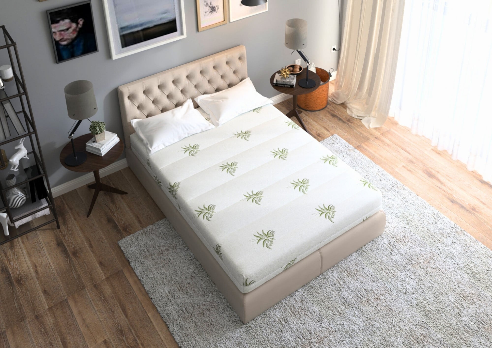 Saltea cu memorie SomnART XXL Memory Plus 120x200, înălțime 25cm, pentru persoane supraponderale, husă Aloe Vera detașabilă, rulată, fermitate mare