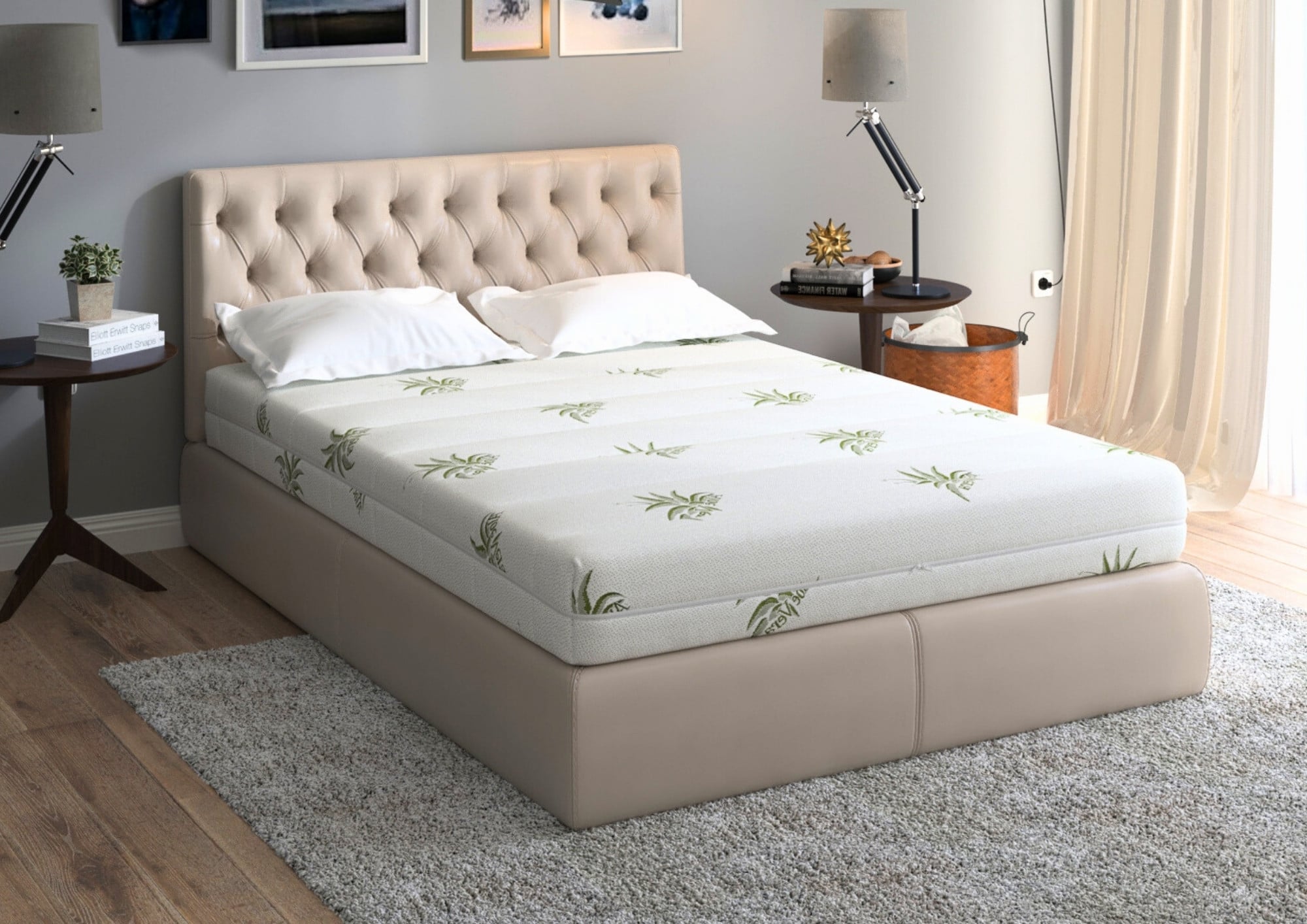 Saltea cu memorie SomnART XXL Memory Plus 140x190, înălțime 25cm, pentru persoane supraponderale, husă Aloe Vera detașabilă, rulată, fermitate mare