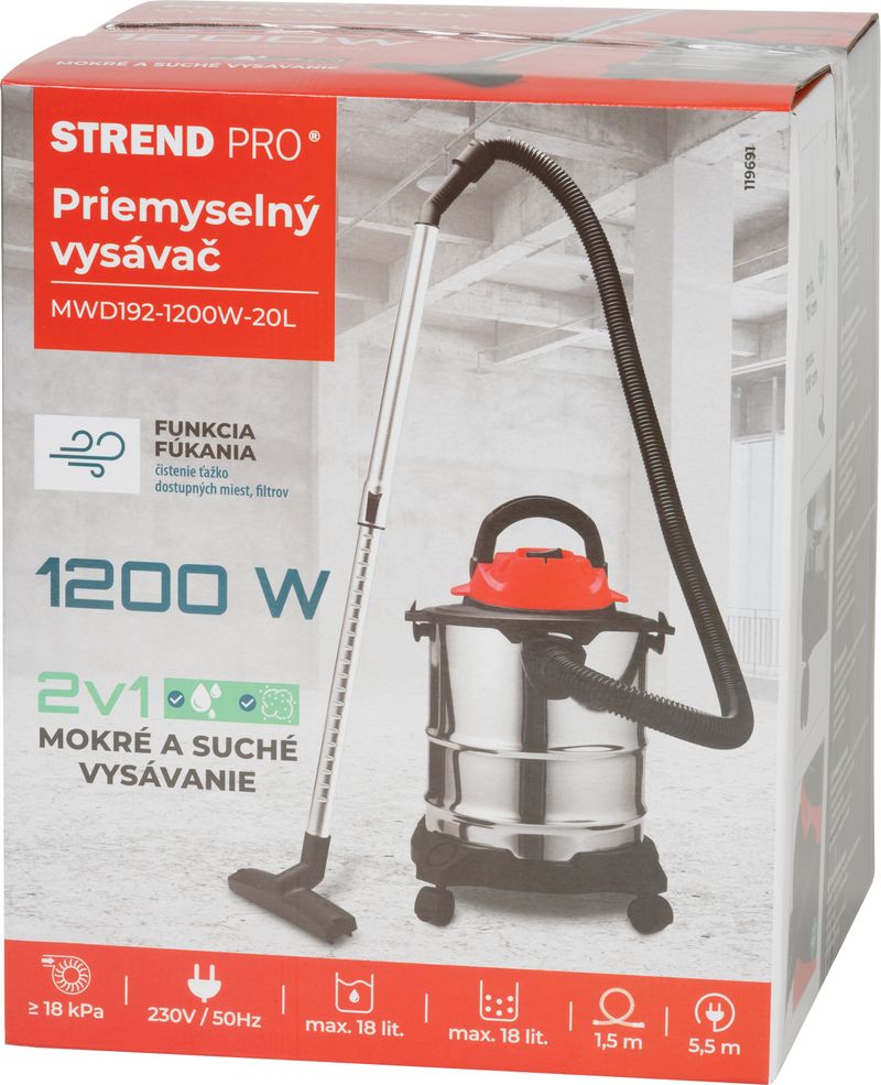 Aspirator industrial umed-uscat Strend Pro MWD192, 20 l, 1200 W