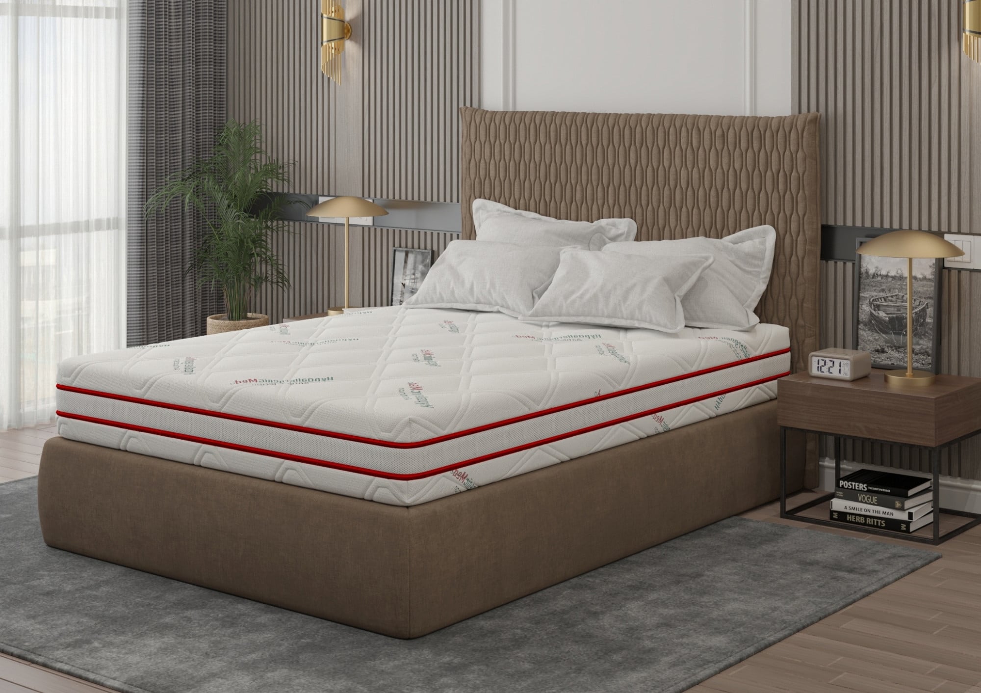 Saltea cu memorie Somnart 180x200, antibacteriană, husă 3D detașabilă, 18 cm