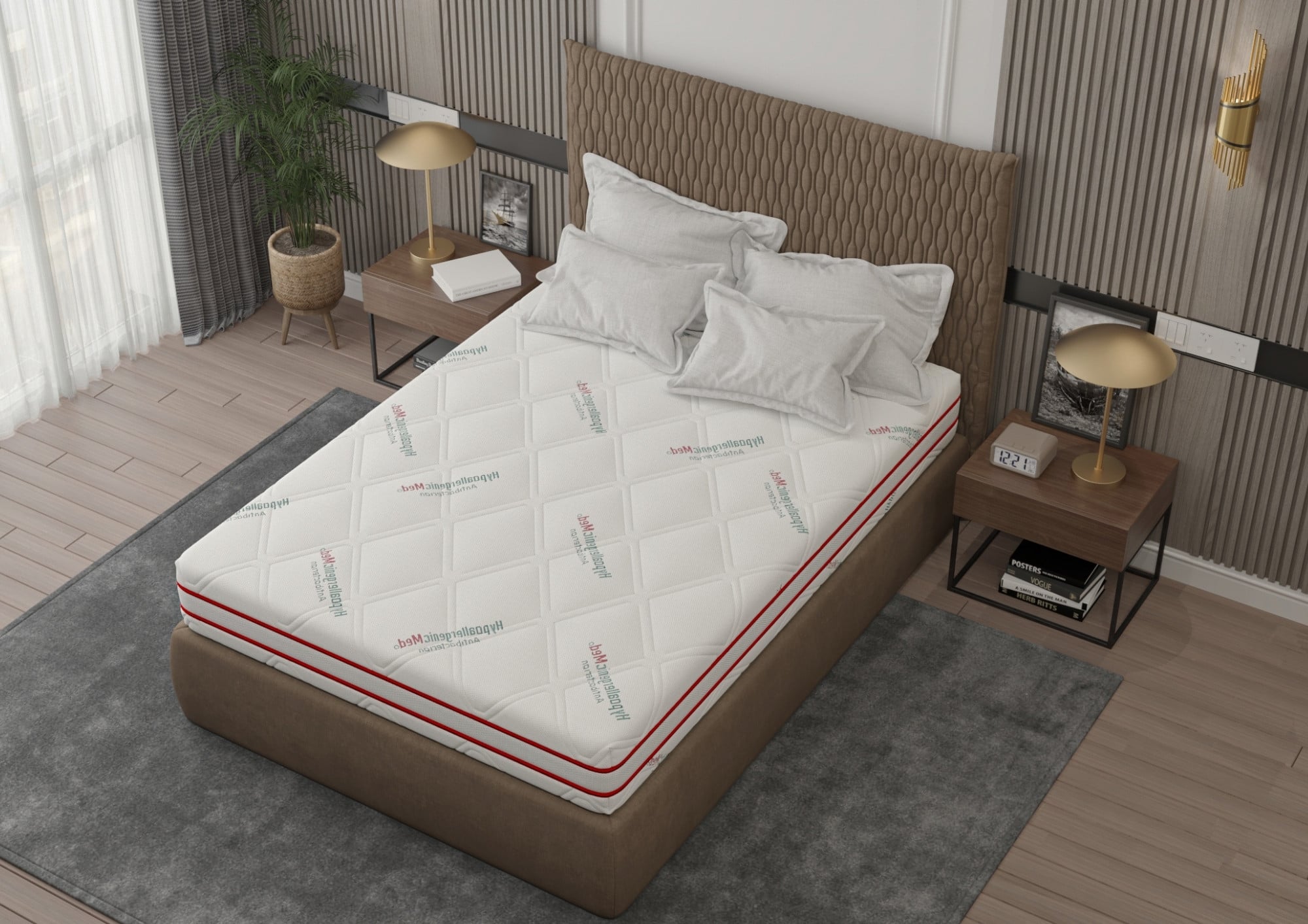 Saltea cu memorie Somnart 180x200, antibacteriană, husă 3D detașabilă, 18 cm