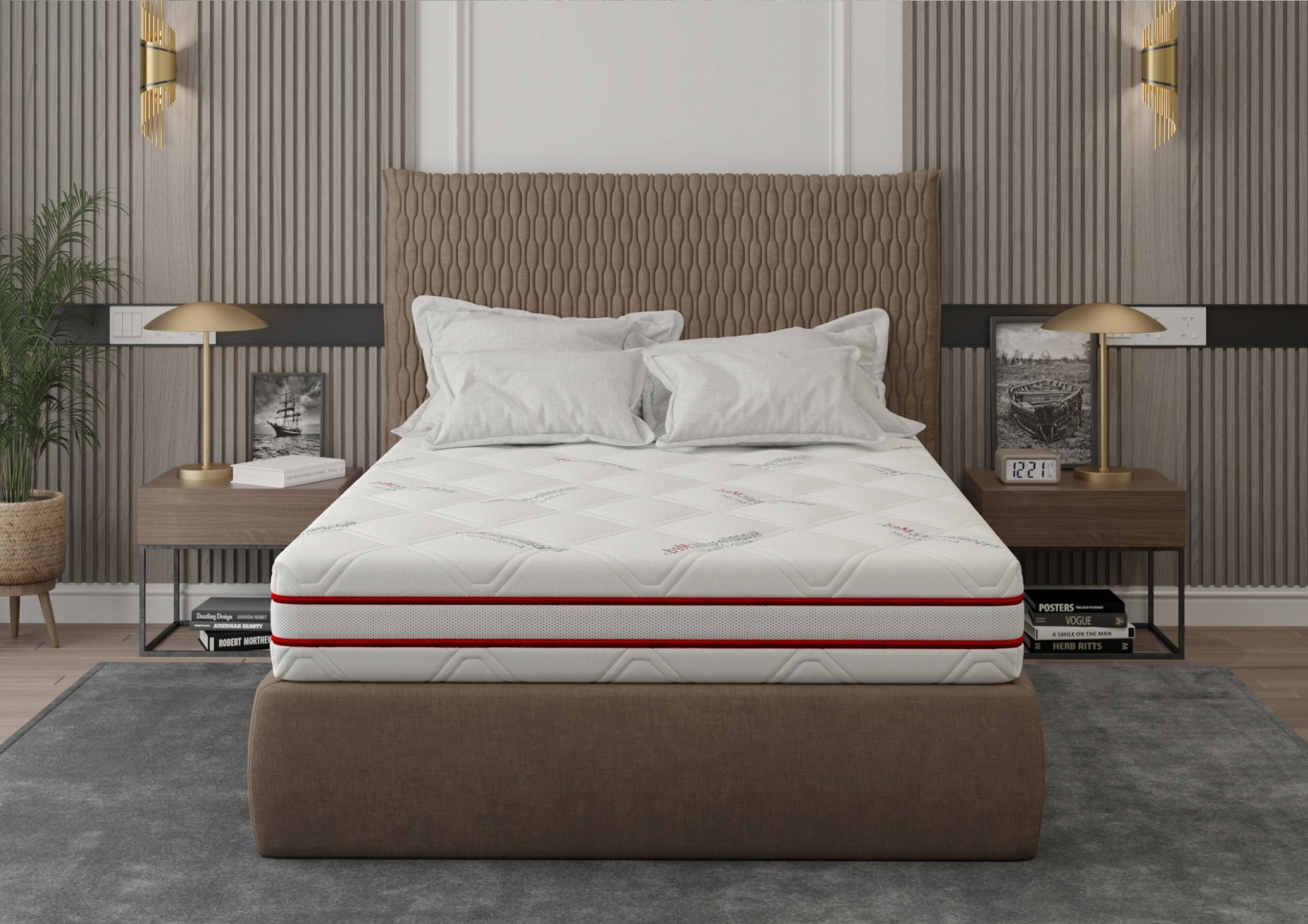 Saltea cu memorie Somnart 180x200, antibacteriană, husă 3D detașabilă, 18 cm