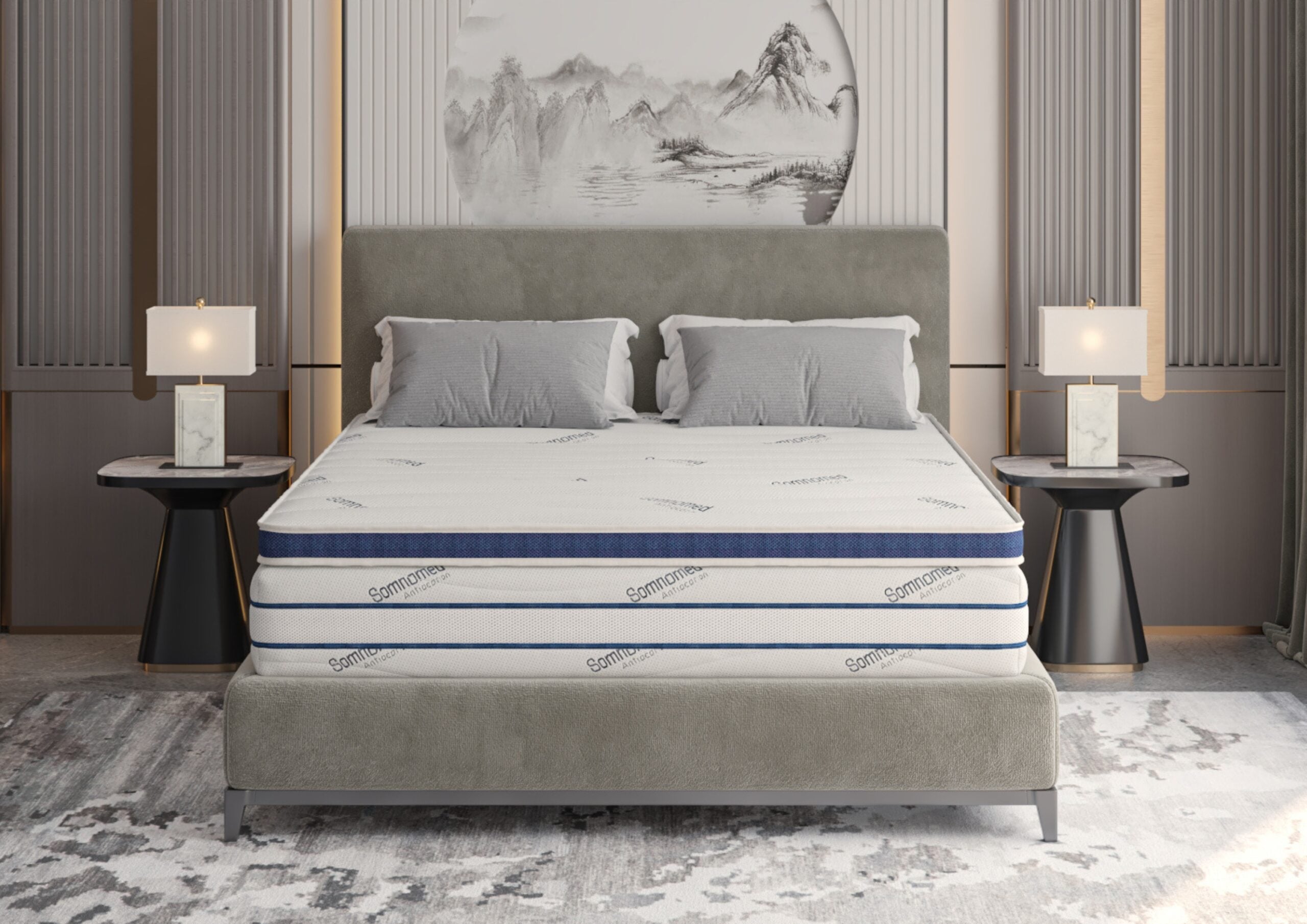 Topper cu memorie 140x200 SomnoMed Antiacarieni, 7 cm, husa lavabila