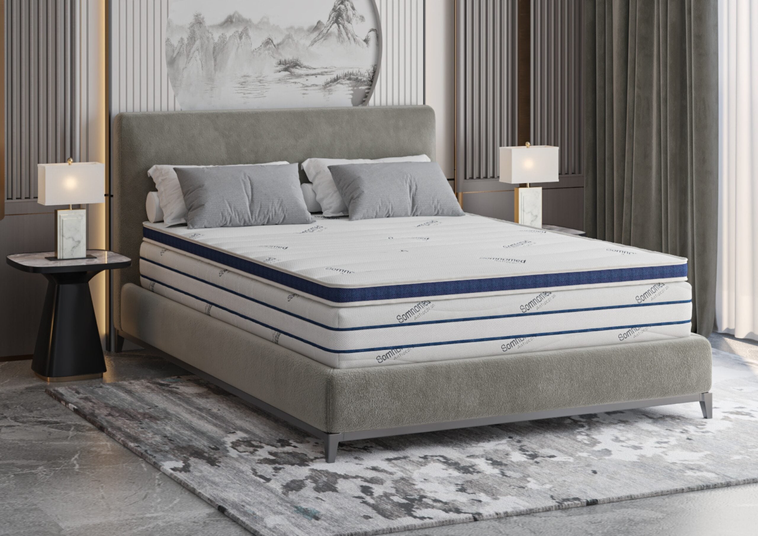 Topper cu memorie 140x200 SomnoMed Antiacarieni, 7 cm, husa lavabila