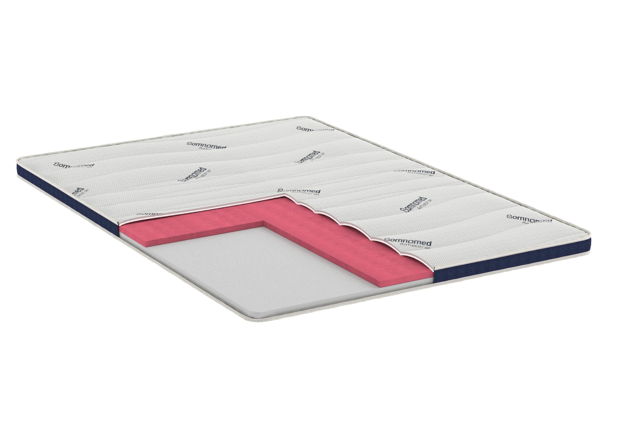Topper cu memorie 90x200 SomnoMed Antiacaria, 7 cm, husă lavabilă