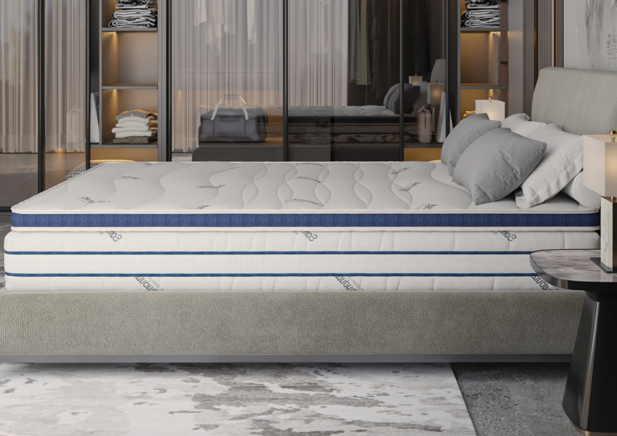 Topper cu memorie 90x200 SomnoMed Antiacaria, 7 cm, husă lavabilă