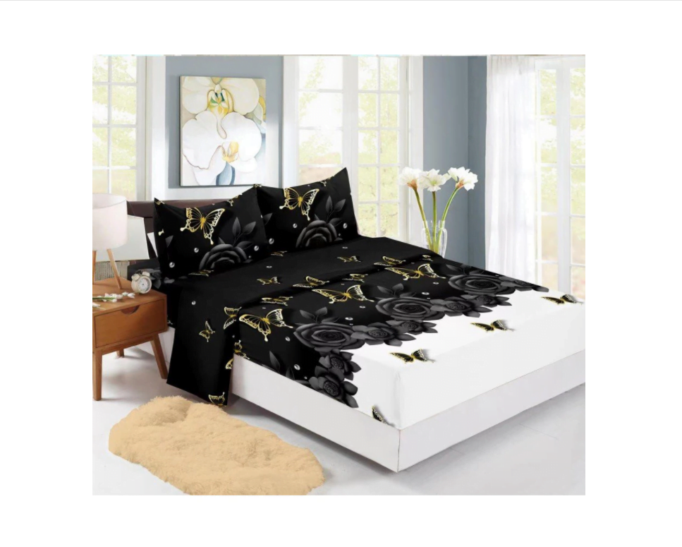 Husă de pat finet cu elastic 160x200 + 2 fețe pernă, Pene colorate