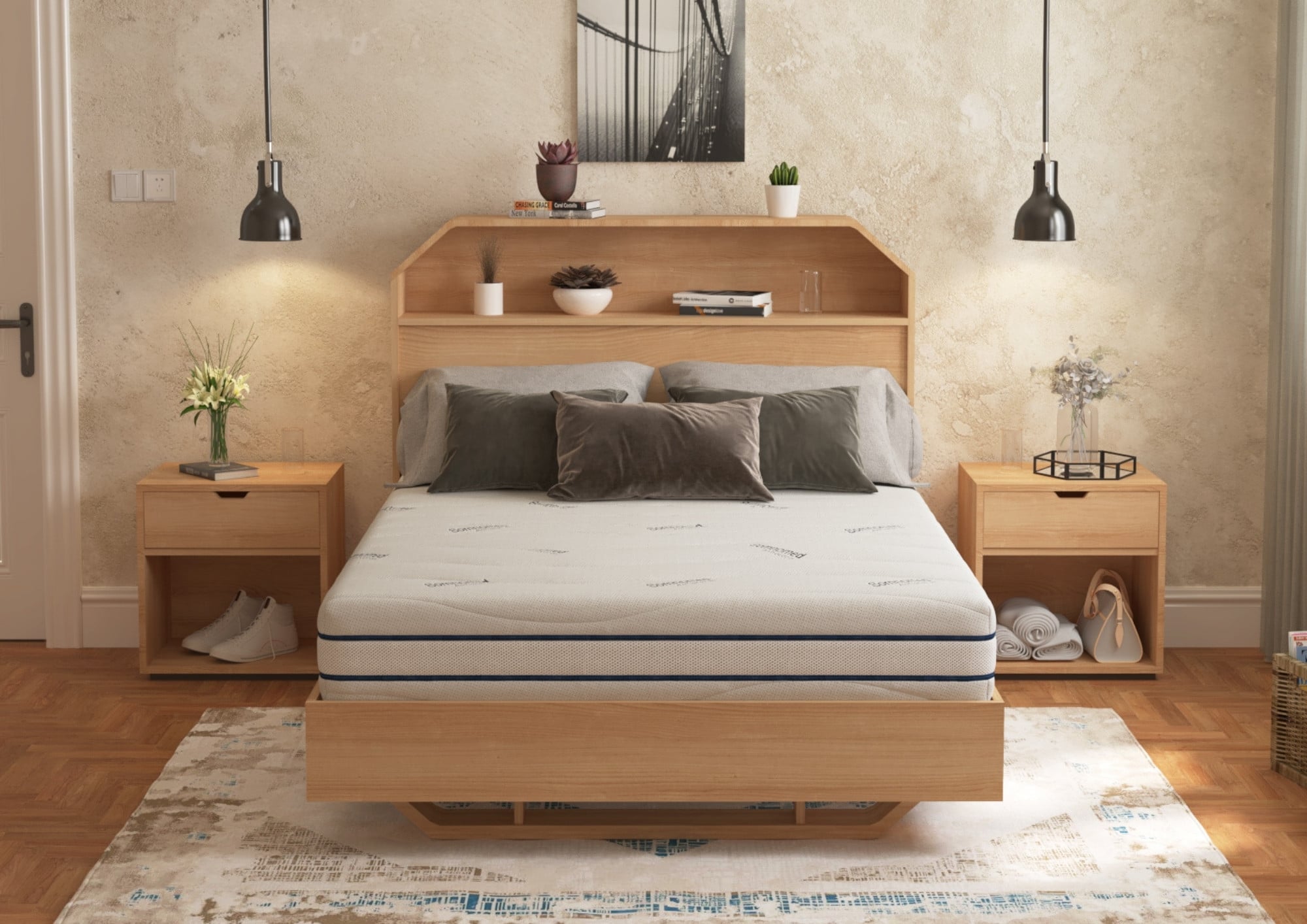 Saltea cu memorie Somnomed Antiacaria 180x200 cm, 20 cm, fermitate medie