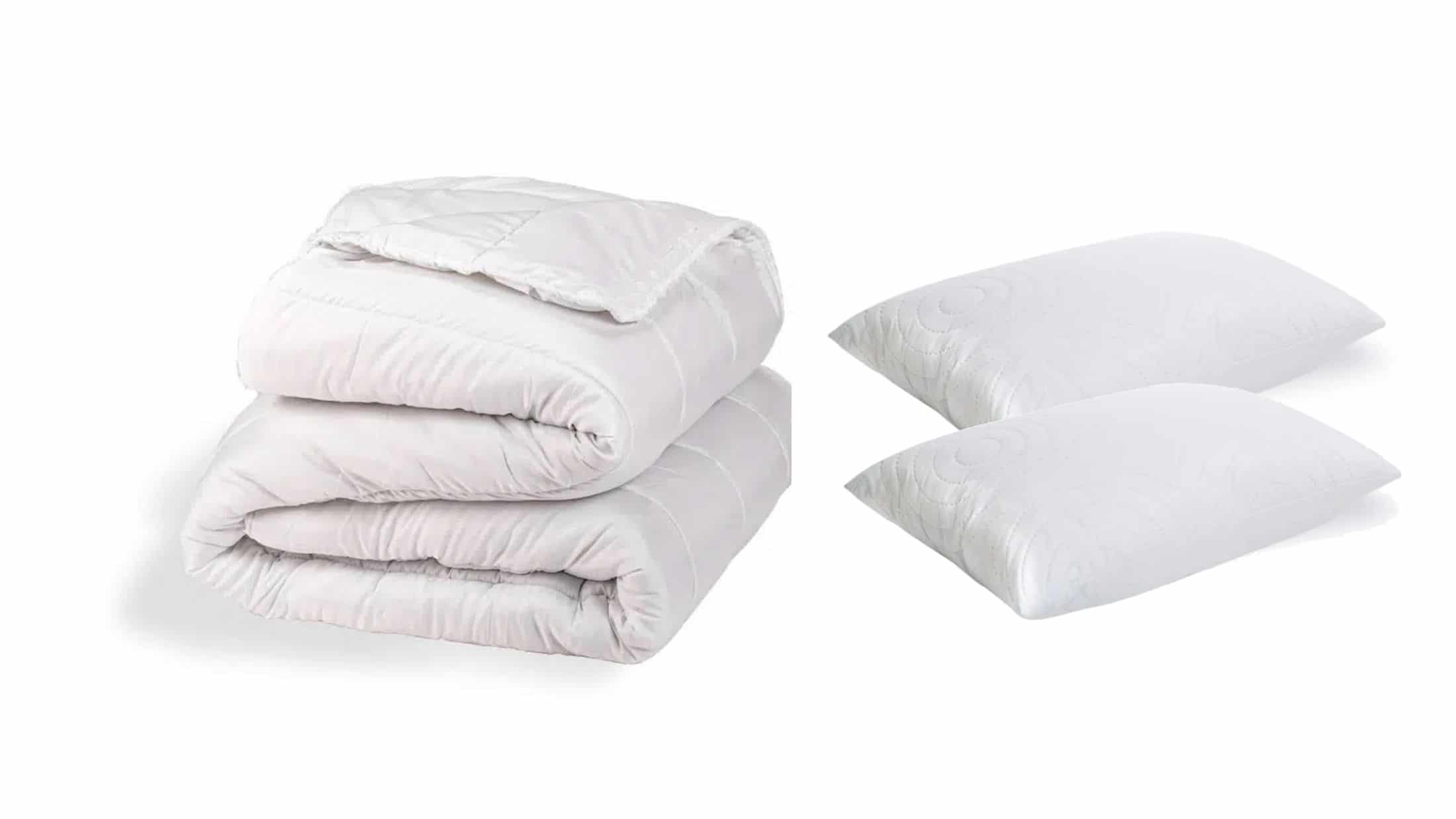 Set pilota 200x220 cm cu 2 perne 50x70 Somnart Confort, microfibra alba