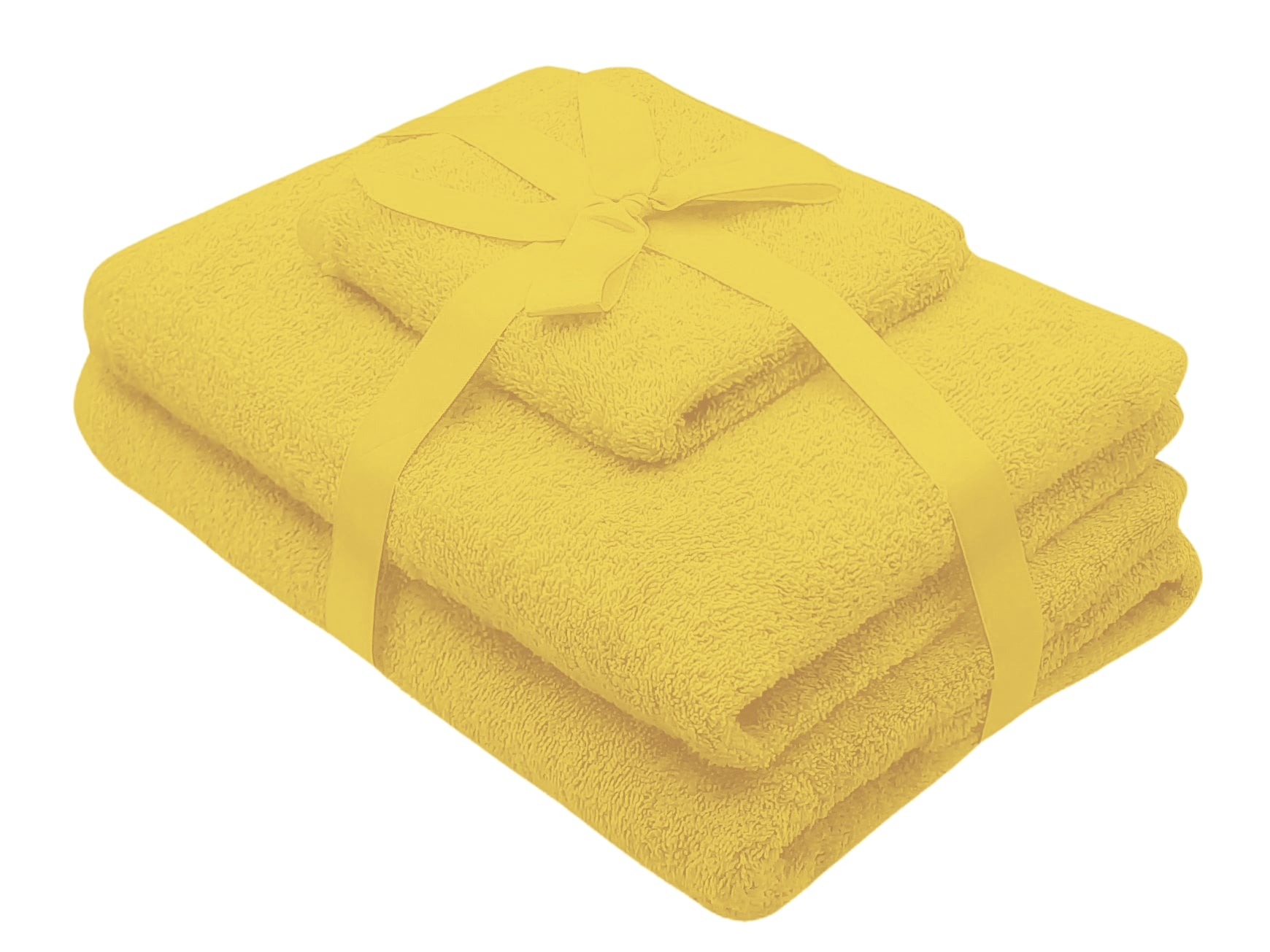 Set prosoape baie 3 piese galben 500 GSM din bumbac SomnArt