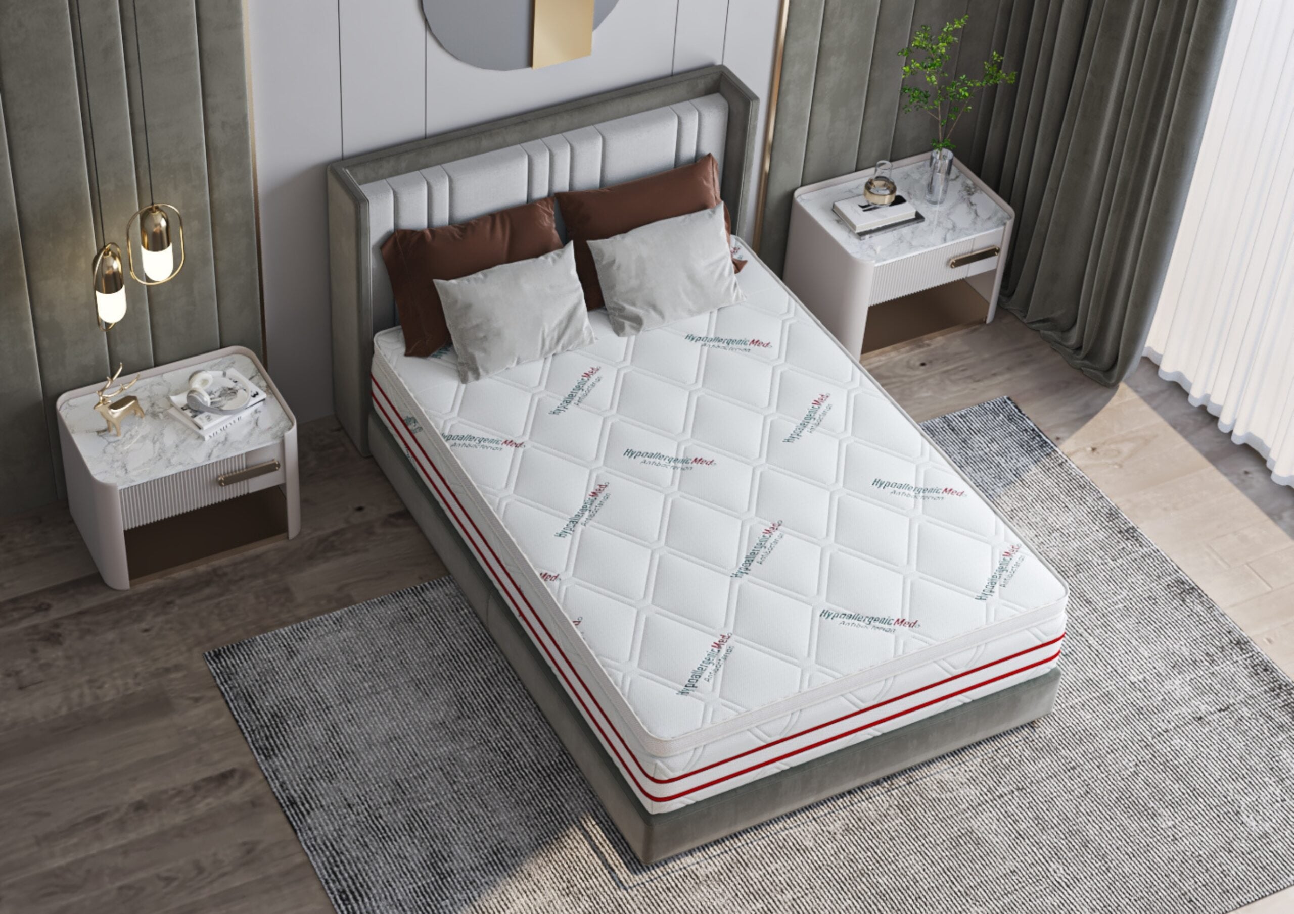 Topper saltea 140x200 cu memorie, antibacterian, husa detasabila