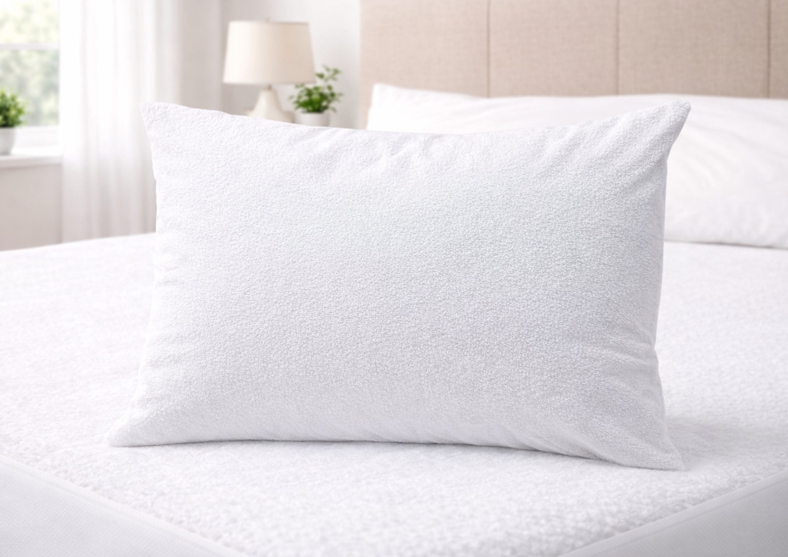 Husă de pernă impermeabilă din frotir bumbac cu fermoar, 50x70 cm