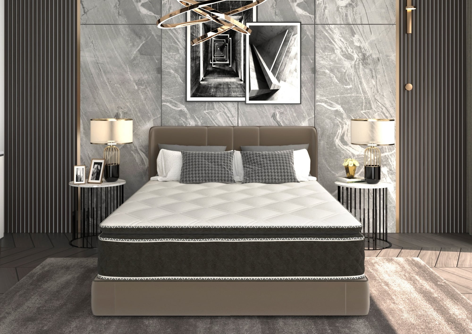 Saltea Somnexpert Top Confort 180x200, cu arcuri, memorie si topper integrat